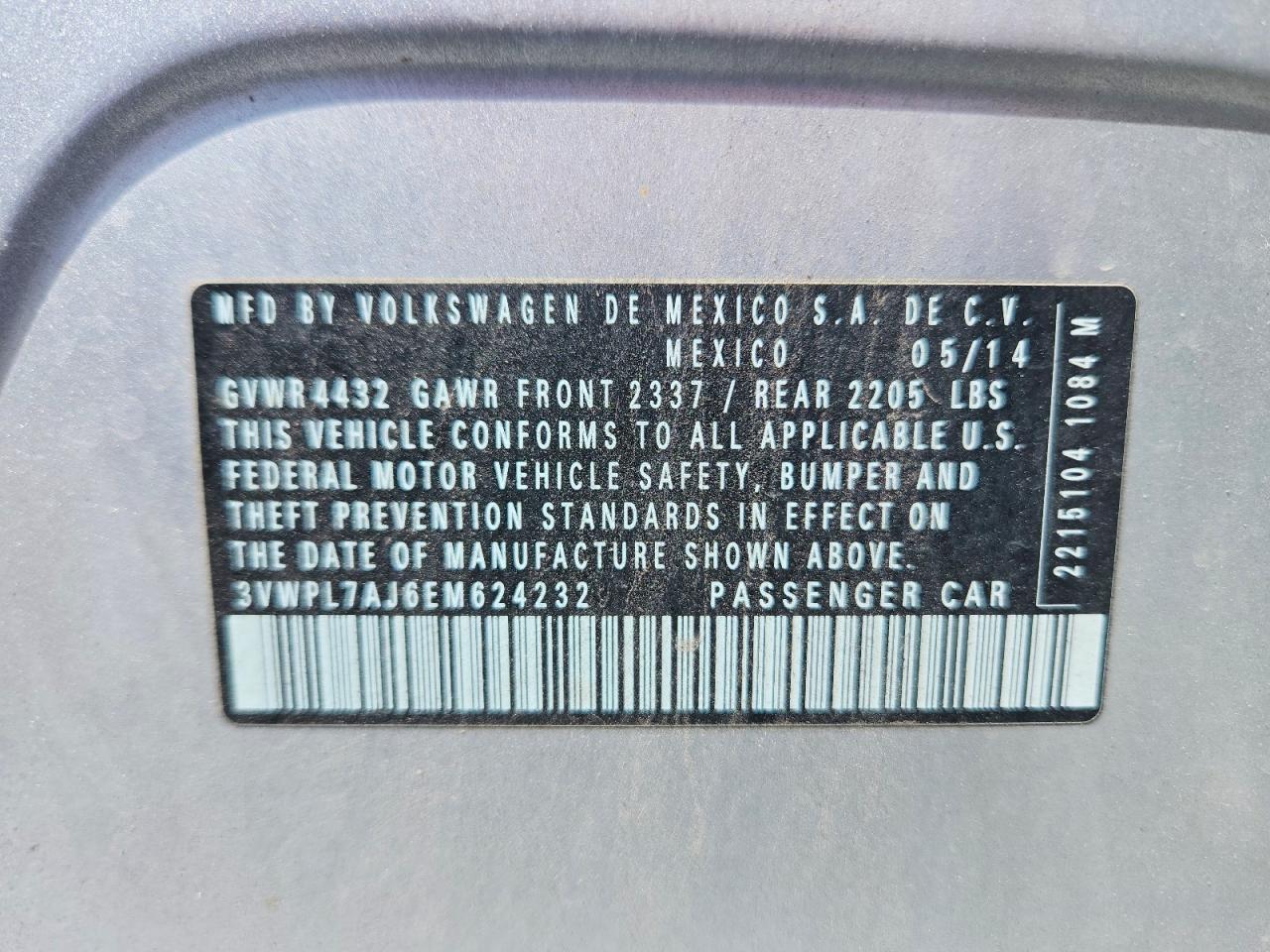 2014 Volkswagen Jetta Tdi Silver vin: 3VWPL7AJ6EM624232