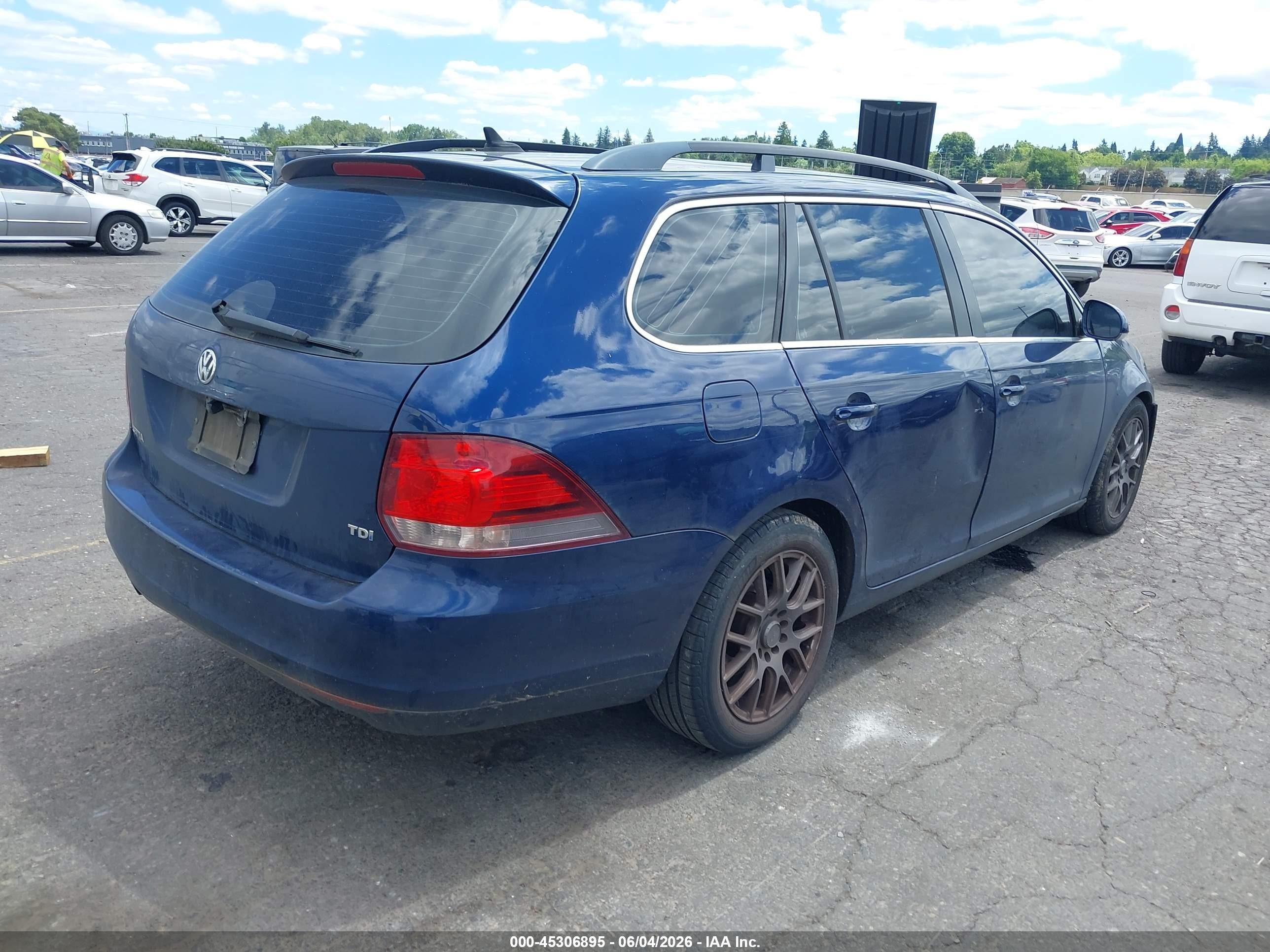 2011 Volkswagen Jetta Sportwagen 2.0l Tdi Blue vin: 3VWPL7AJ7BM662497