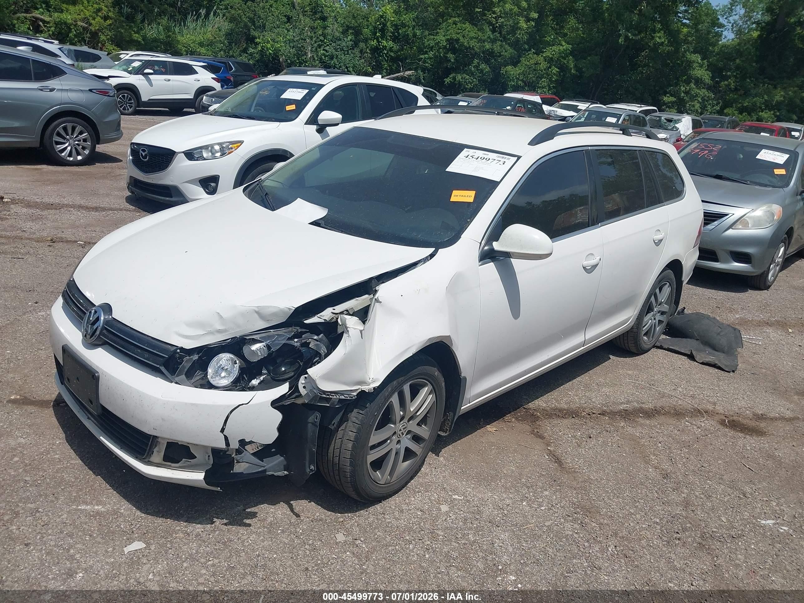 2012 Volkswagen Jetta Sportwagen 2.0l Tdi White vin: 3VWPL7AJ7CM636502