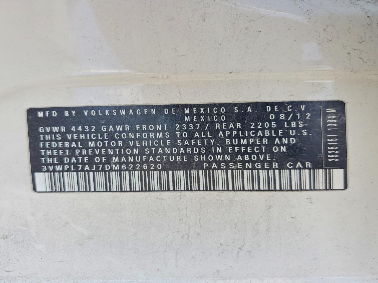 2013 Volkswagen Jetta Tdi White vin: 3VWPL7AJ7DM622620