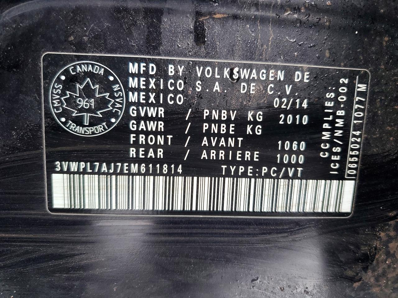2014 Volk Golf Black vin: 3VWPL7AJ7EM611814