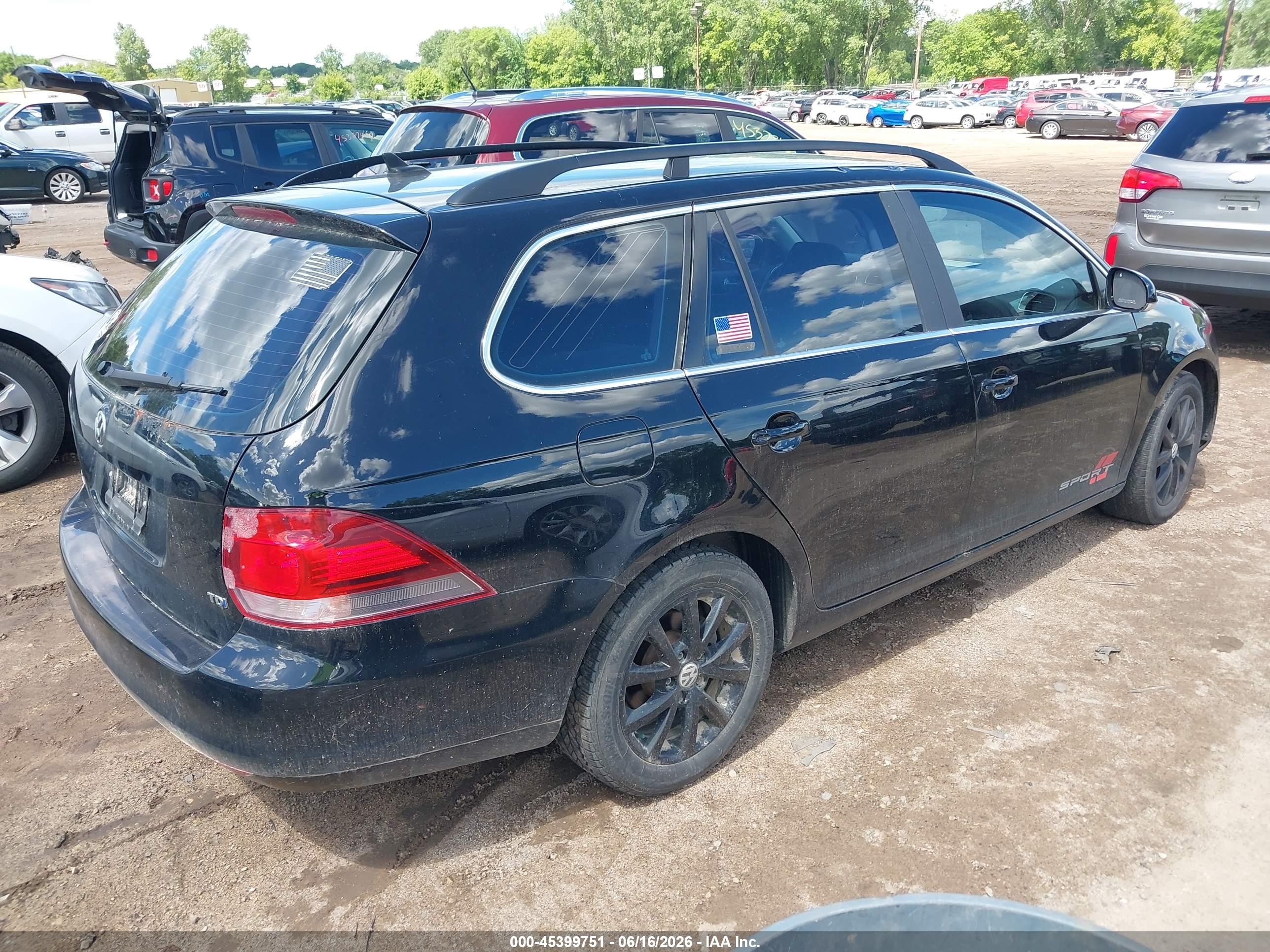 2014 Volkswagen Jetta Sportwagen 2.0l Tdi Black vin: 3VWPL7AJ7EM616222