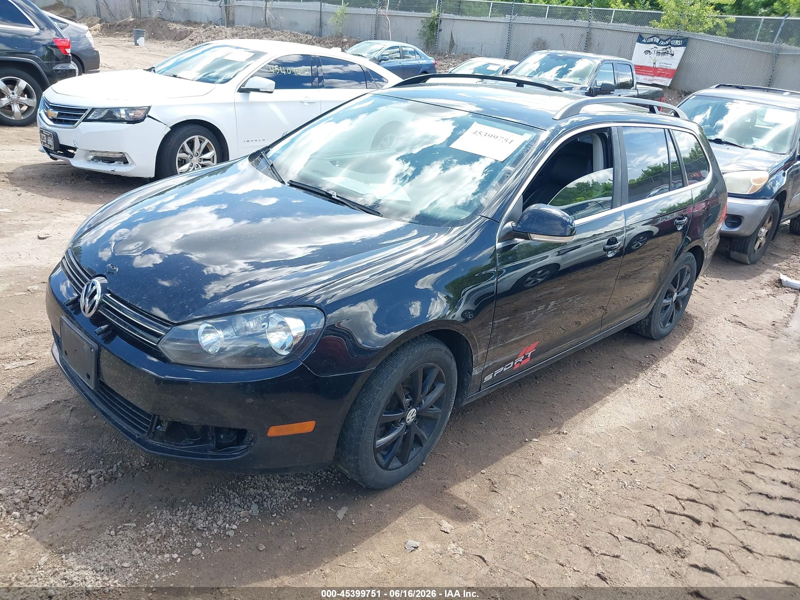 2014 Volkswagen Jetta Sportwagen 2.0l Tdi Black vin: 3VWPL7AJ7EM616222