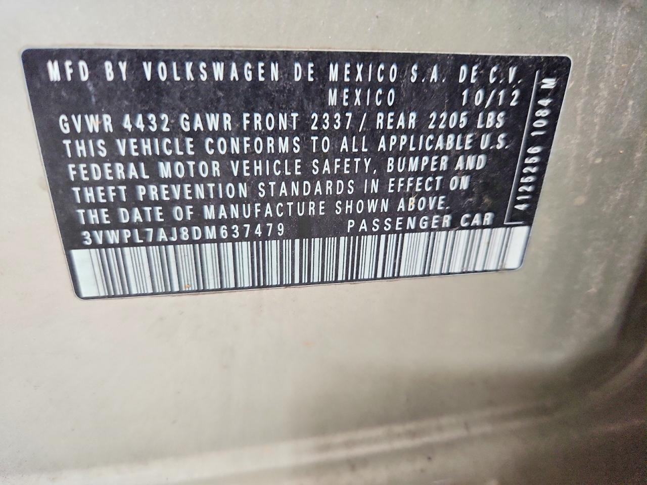 2013 Volkswagen Jetta Tdi Beige vin: 3VWPL7AJ8DM637479