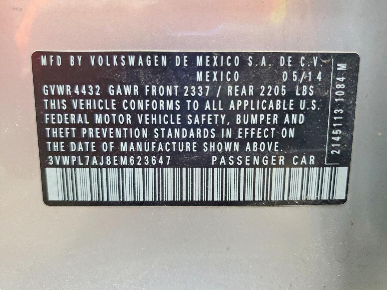 2014 Volkswagen Jetta Tdi Silver vin: 3VWPL7AJ8EM623647