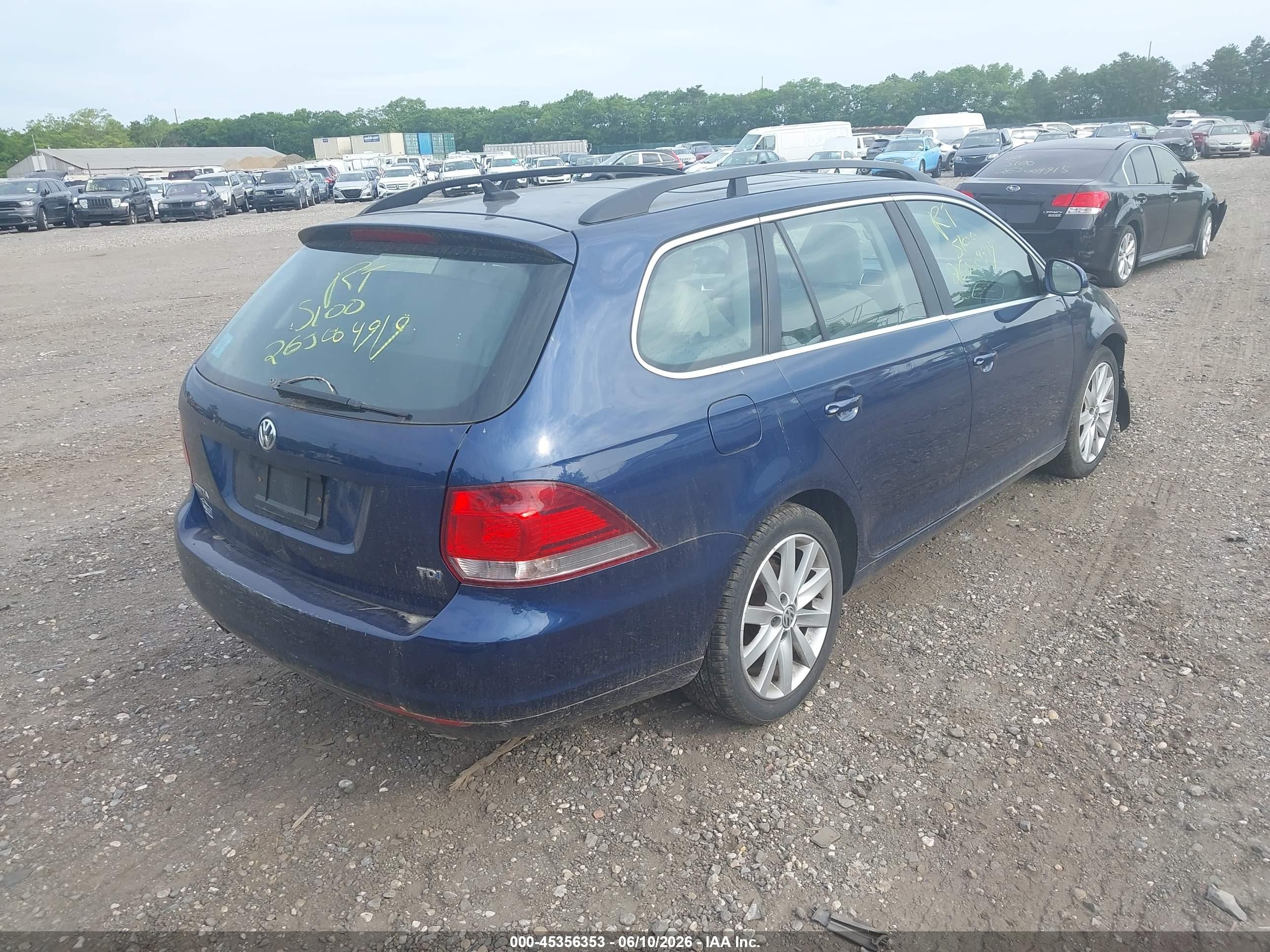 2014 Volkswagen Jetta Sportwagen 2.0l Tdi Blue vin: 3VWPL7AJ9EM605545