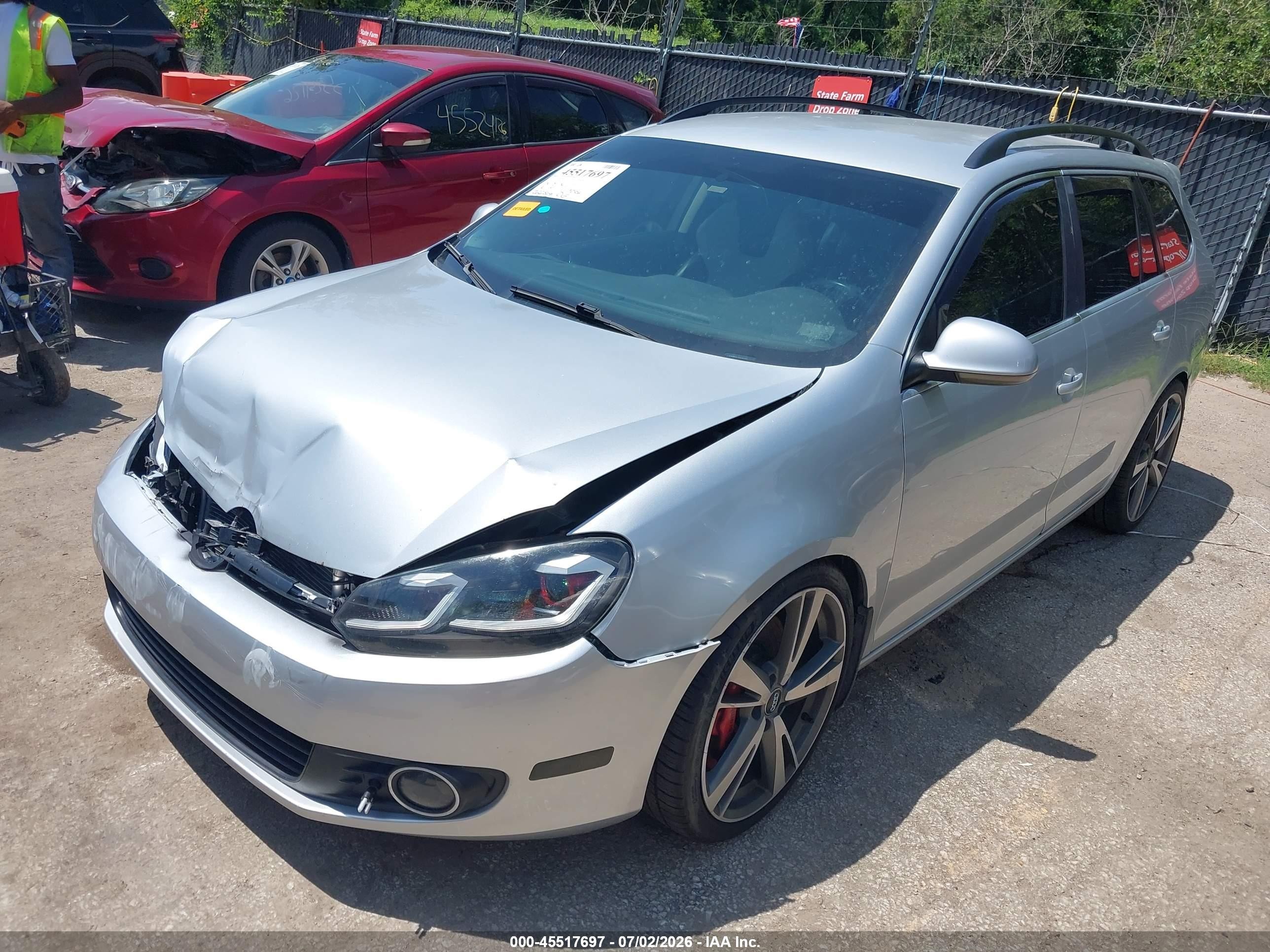 2014 Volkswagen Jetta Sportwagen 2.0l Tdi Silver vin: 3VWPL7AJ9EM613306