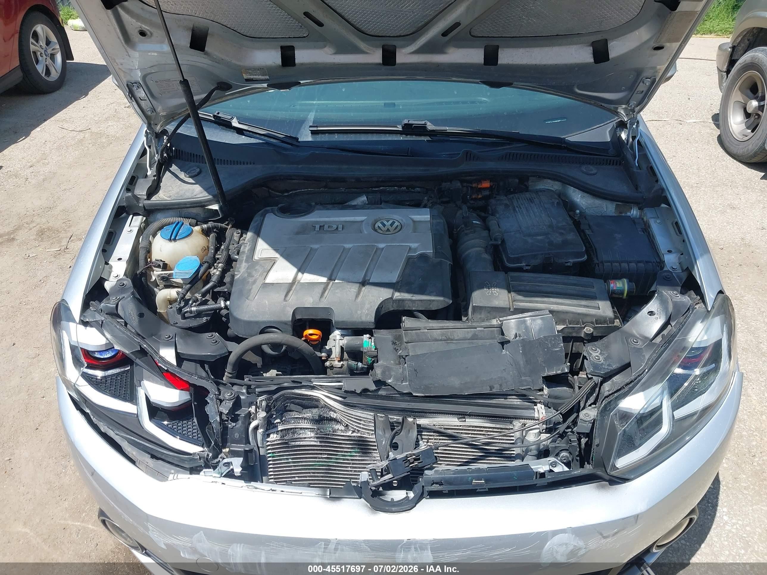 2014 Volkswagen Jetta Sportwagen 2.0l Tdi Silver vin: 3VWPL7AJ9EM613306
