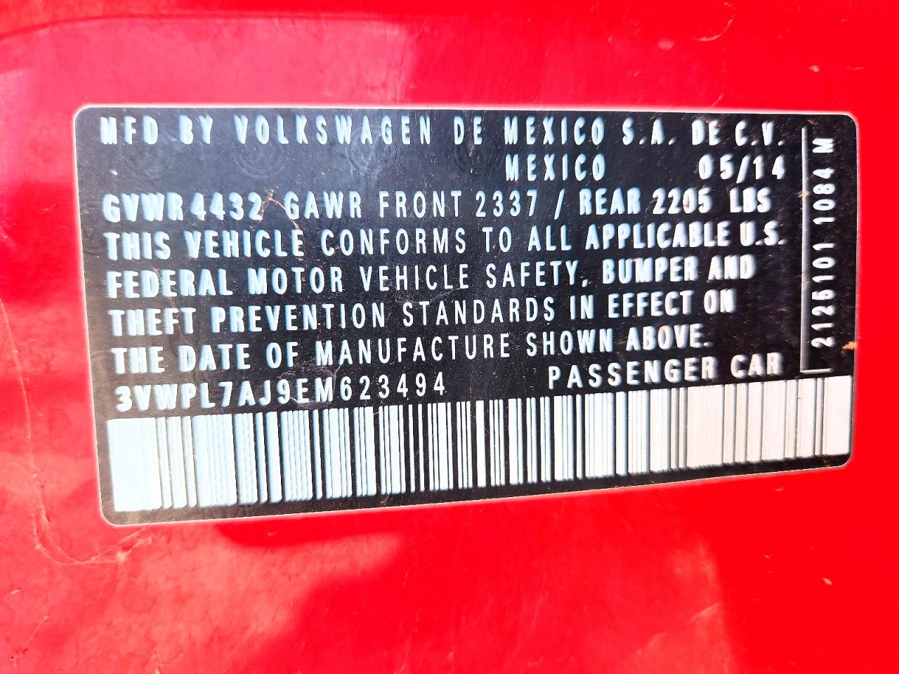 2014 Volkswagen Jetta Tdi Красный vin: 3VWPL7AJ9EM623494