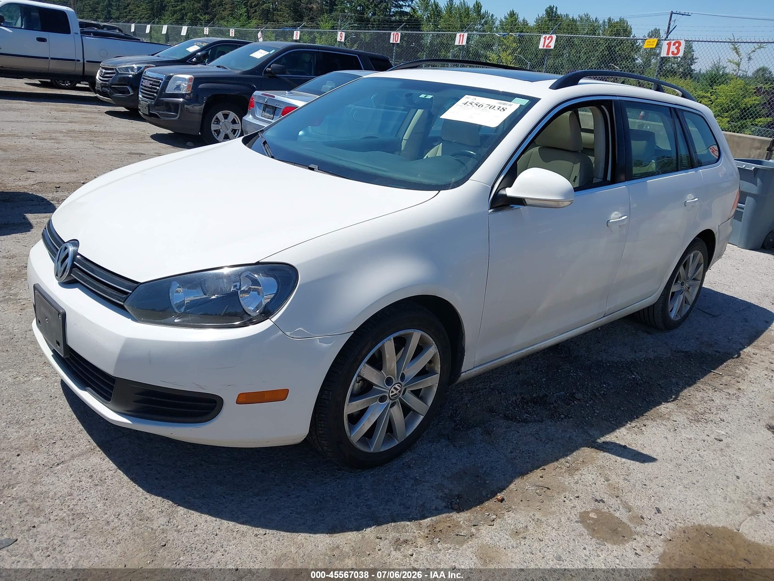 2012 Volkswagen Jetta Sportwagen 2.0l Tdi White vin: 3VWPL7AJXCM618138