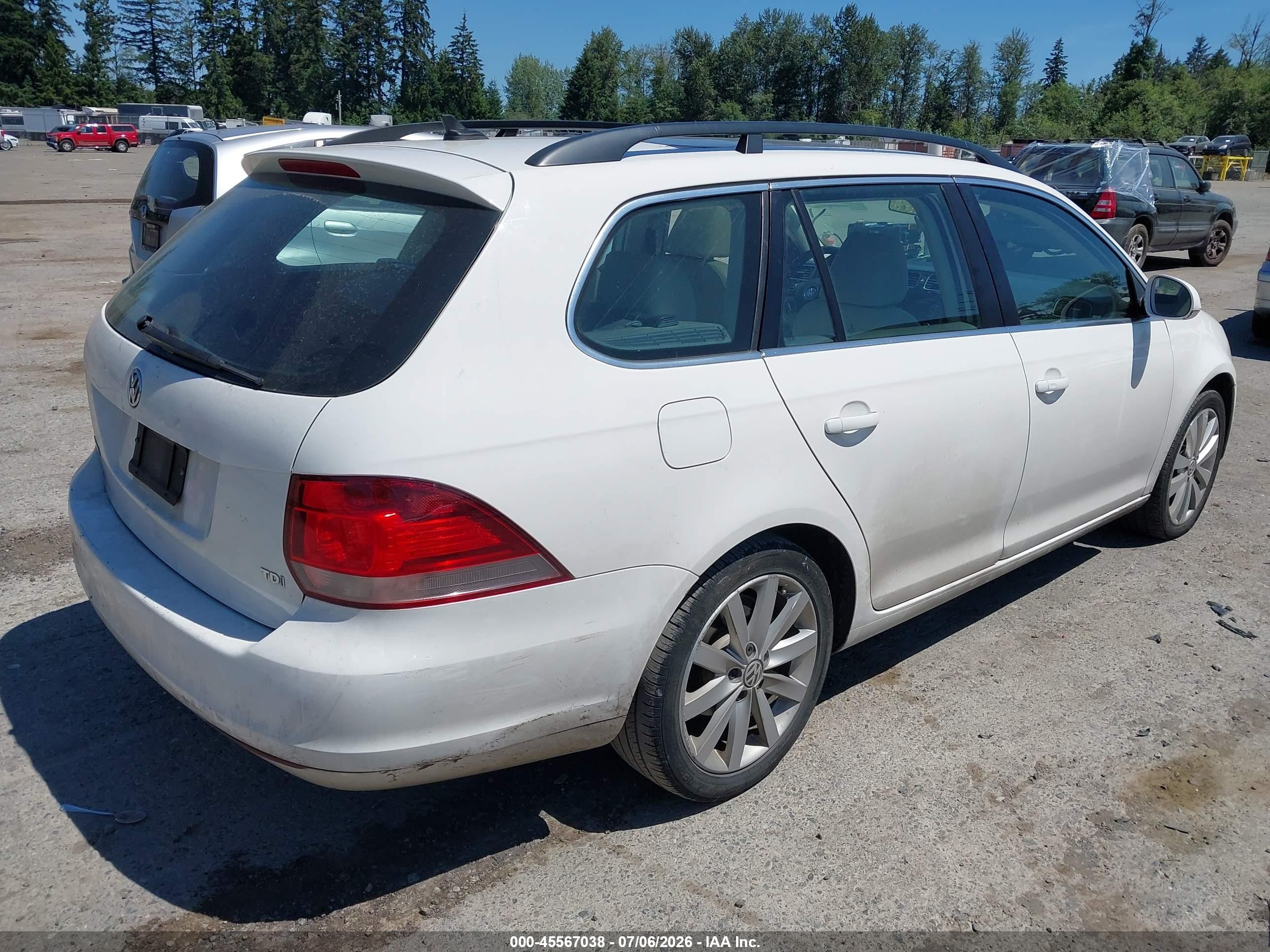 2012 Volkswagen Jetta Sportwagen 2.0l Tdi White vin: 3VWPL7AJXCM618138