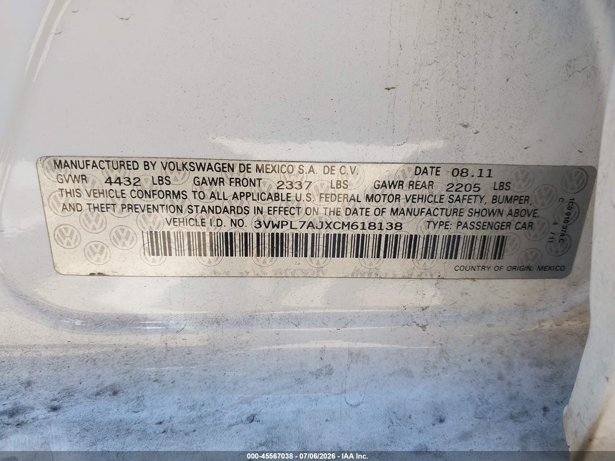 2012 Volkswagen Jetta Sportwagen 2.0l Tdi White vin: 3VWPL7AJXCM618138