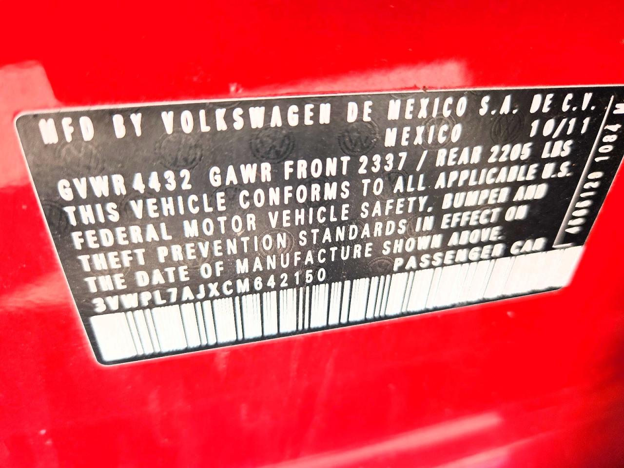 2012 Volkswagen Jetta Tdi Red vin: 3VWPL7AJXCM642150