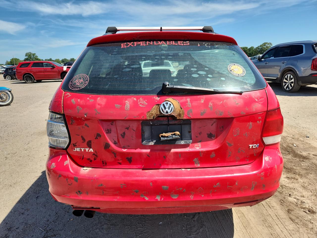 2012 Volkswagen Jetta Tdi Red vin: 3VWPL7AJXCM642150 Damage: Liftgate Cladding, Broken, Replacement Required