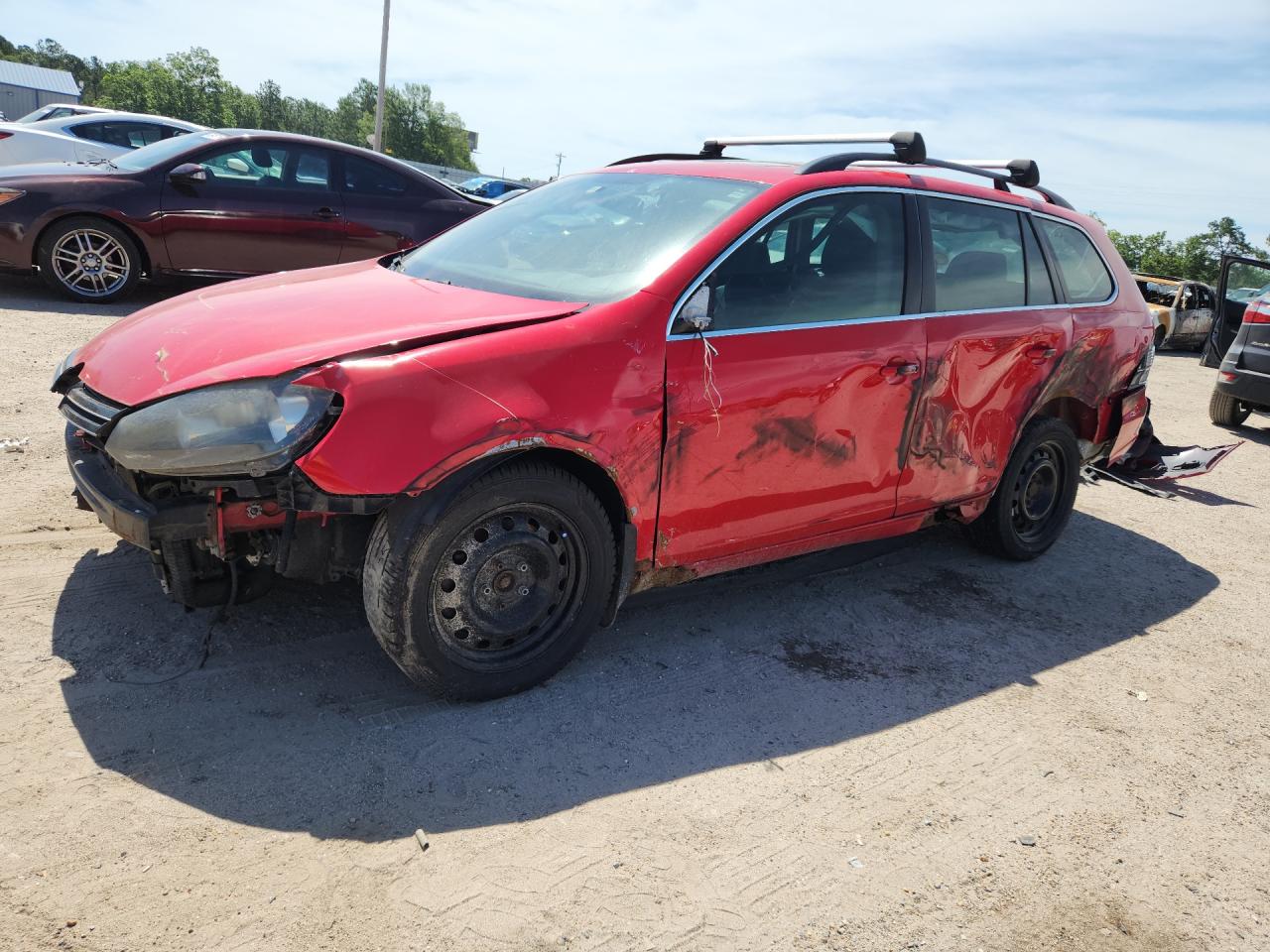 2012 Volkswagen Jetta Tdi Red vin: 3VWPL7AJXCM642150 Damage: Left Head Lamp, Broken, Replacement Required