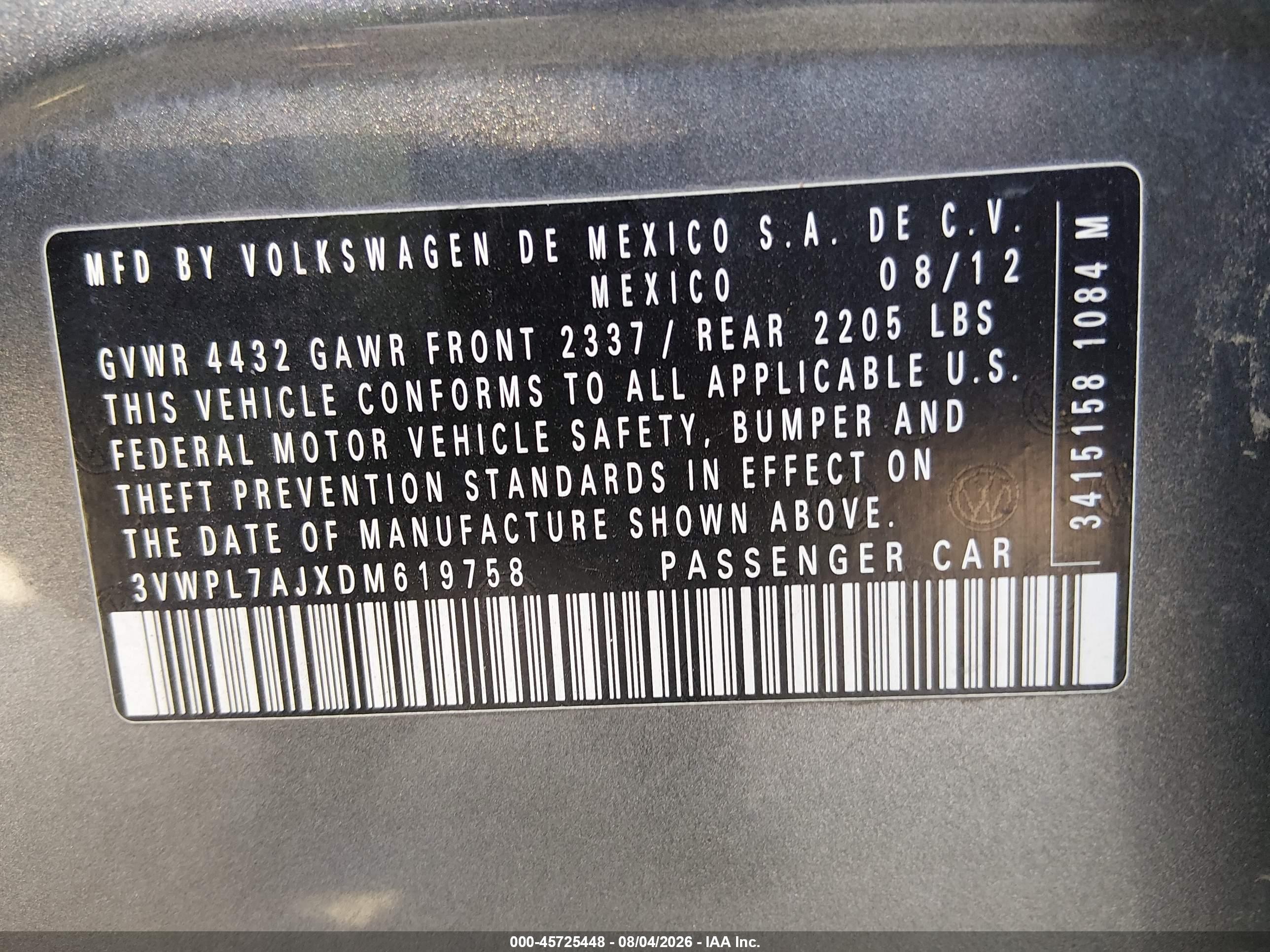2013 Volkswagen Jetta Sportwagen 2.0l Tdi Gray vin: 3VWPL7AJXDM619758