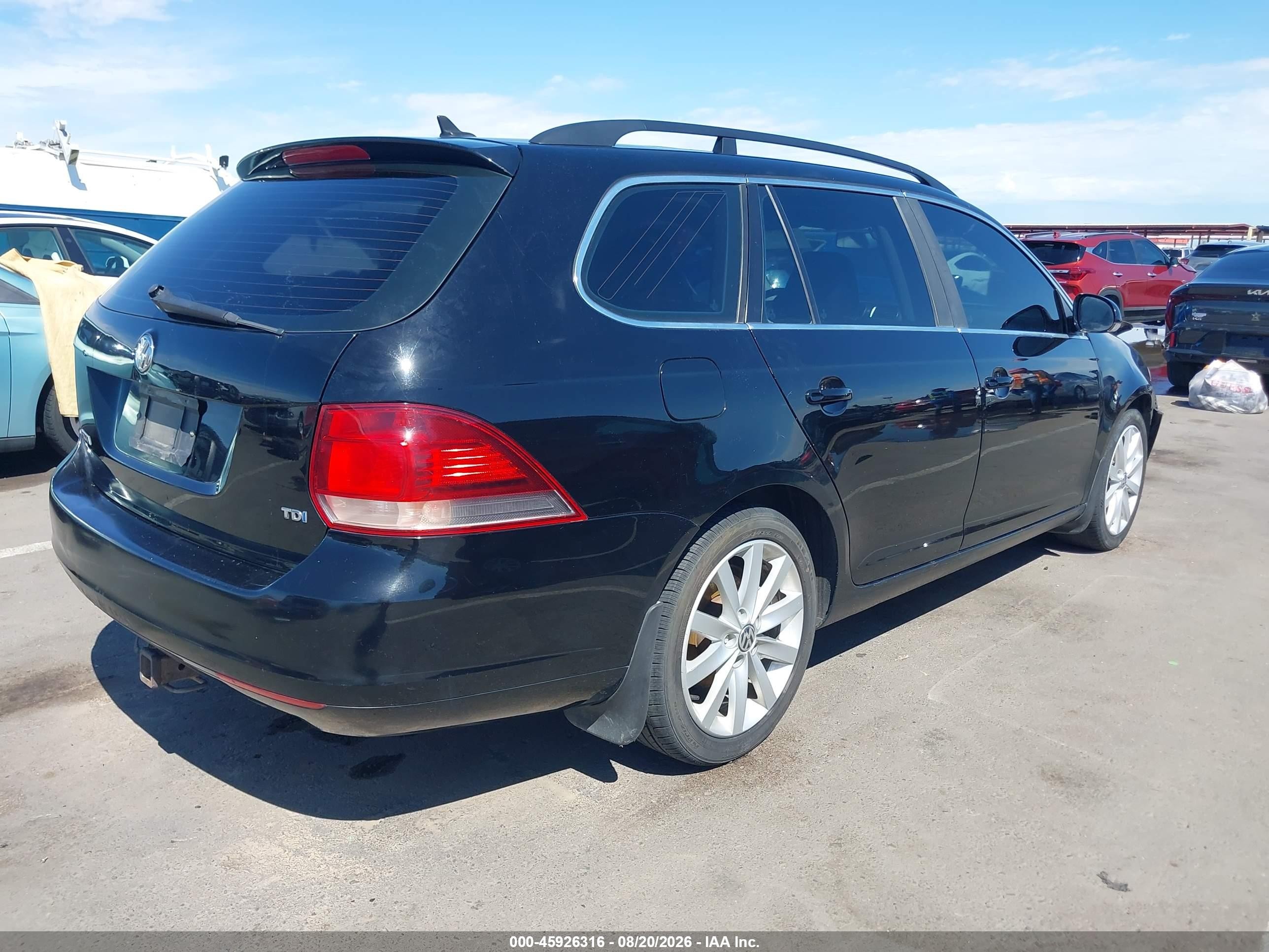 2013 Volkswagen Jetta Sportwagen 2.0l Tdi Black vin: 3VWPL7AJXDM642408