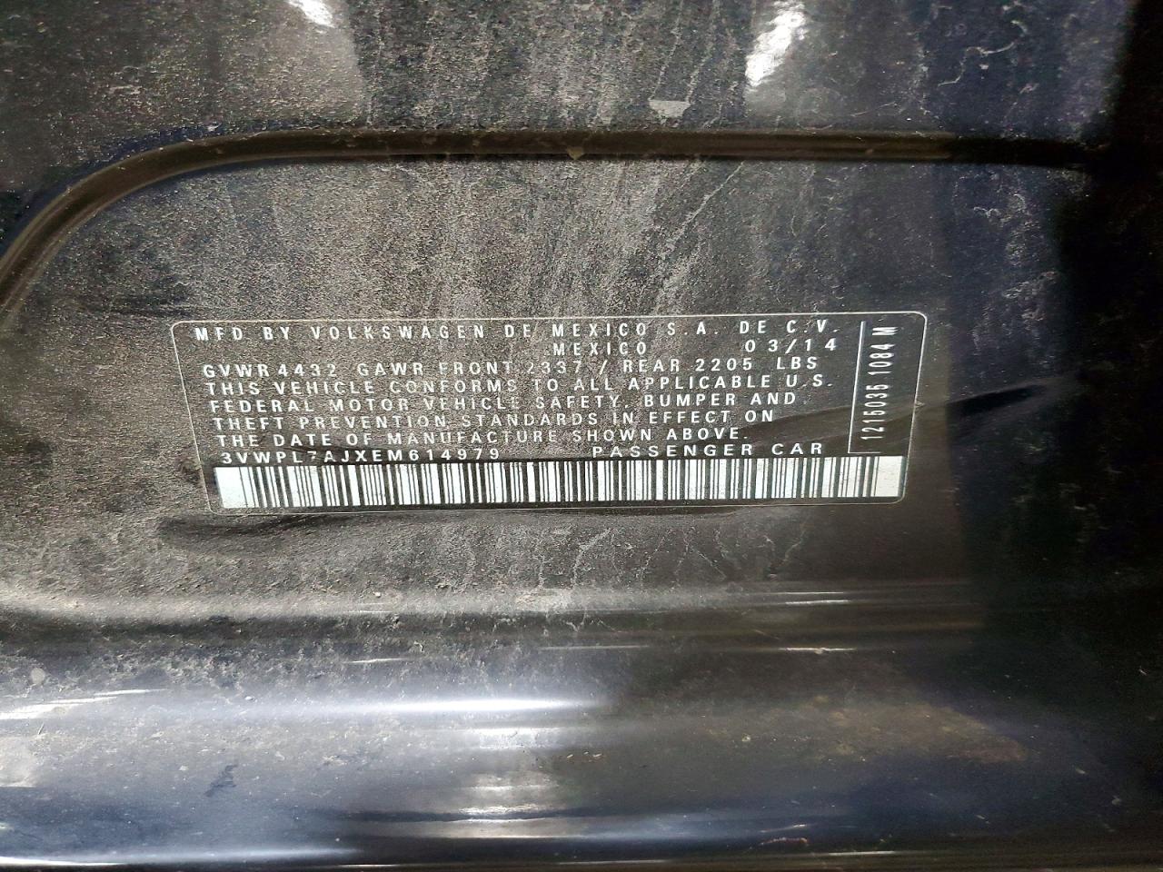 2014 Volkswagen Jetta Tdi Black vin: 3VWPL7AJXEM614979