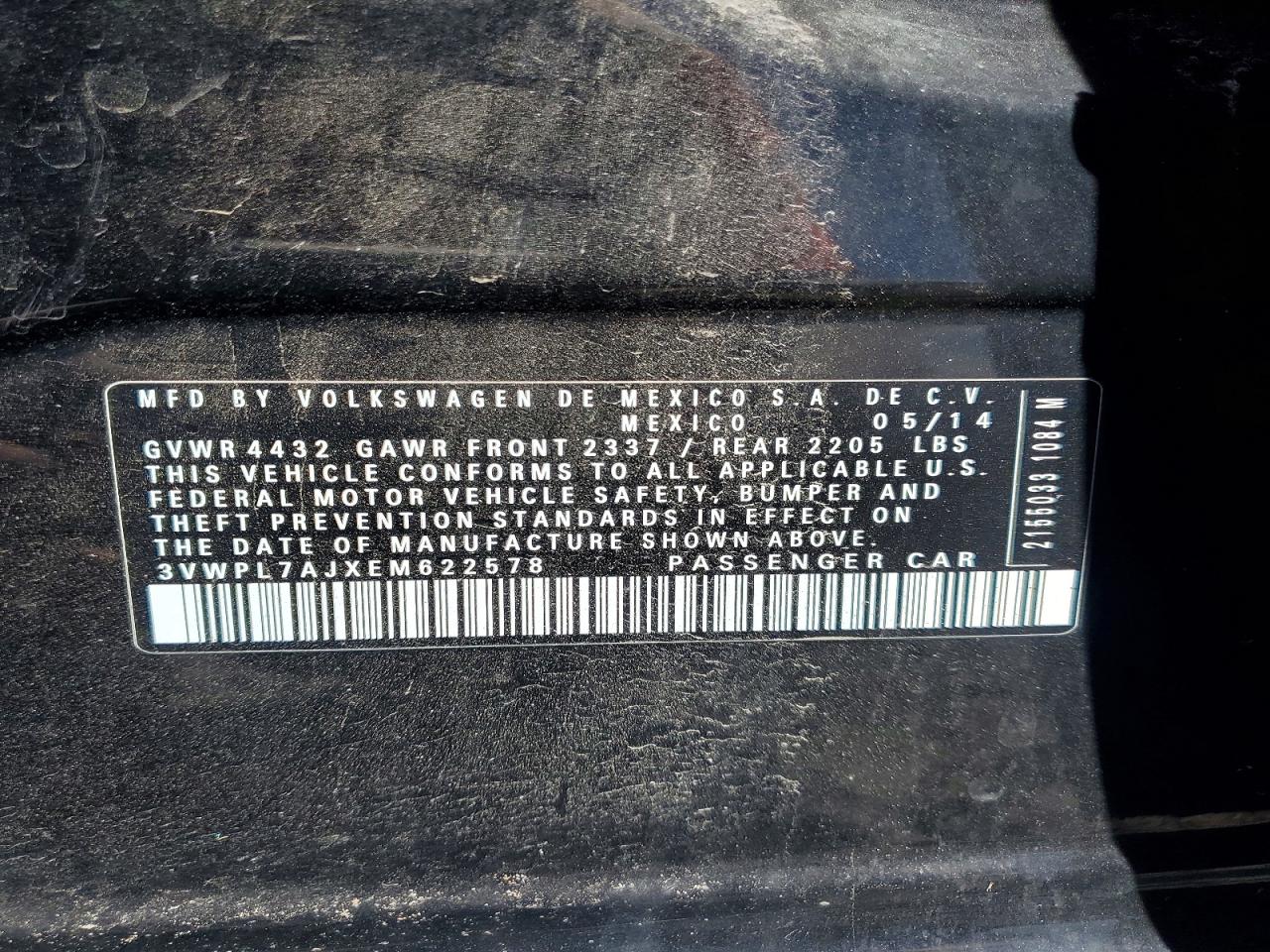 2014 Volkswagen Jetta Tdi Black vin: 3VWPL7AJXEM622578