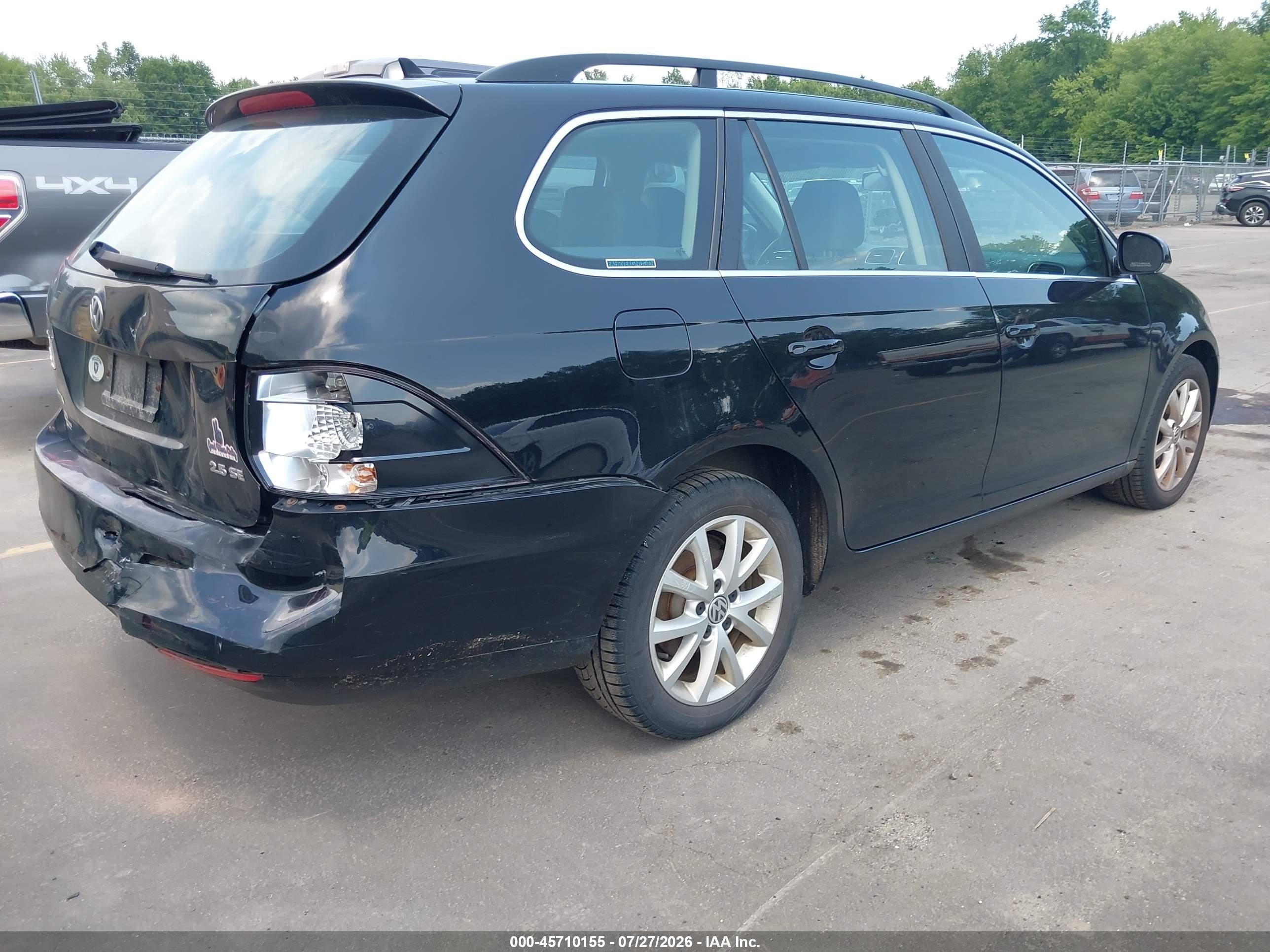 2013 Volkswagen Jetta Sportwagen 2.5l Se Black vin: 3VWPP7AJ1DM669470