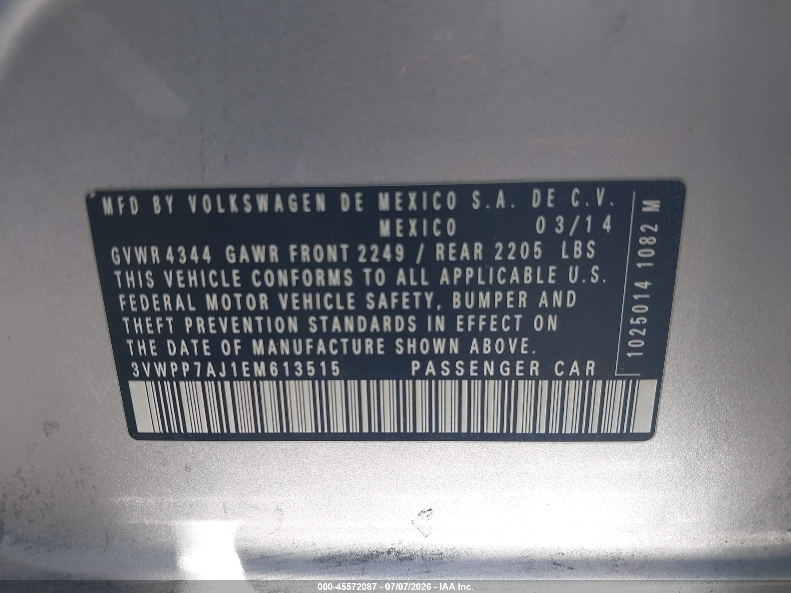 2014 Volkswagen Jetta Sportwagen 2.5l S Silver vin: 3VWPP7AJ1EM613515