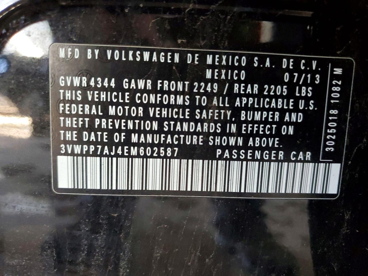 2014 Volkswagen Jetta S Black vin: 3VWPP7AJ4EM602587