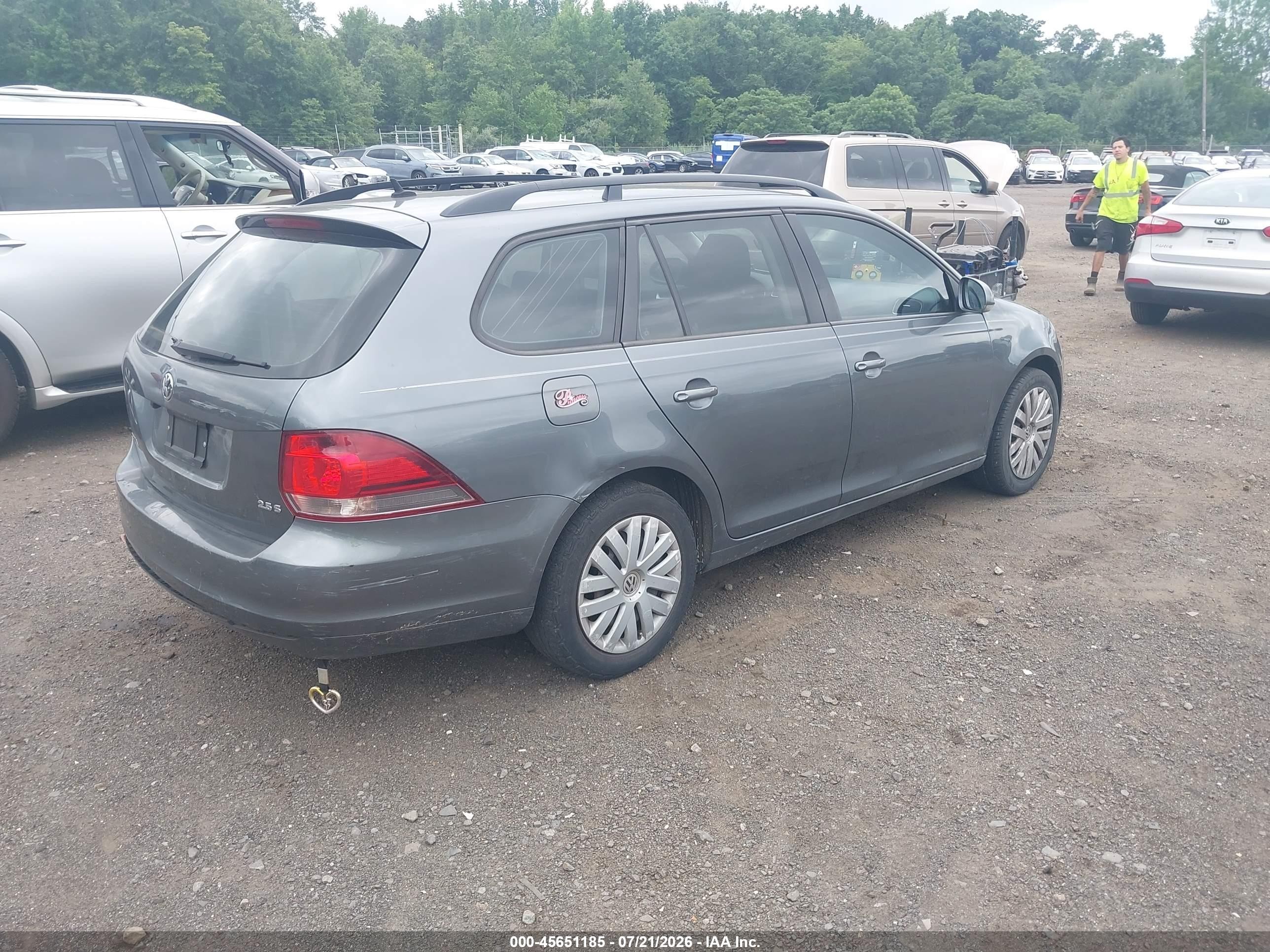 2012 Volkswagen Jetta Sportwagen 2.5l S Серый vin: 3VWPP7AJ5CM623039