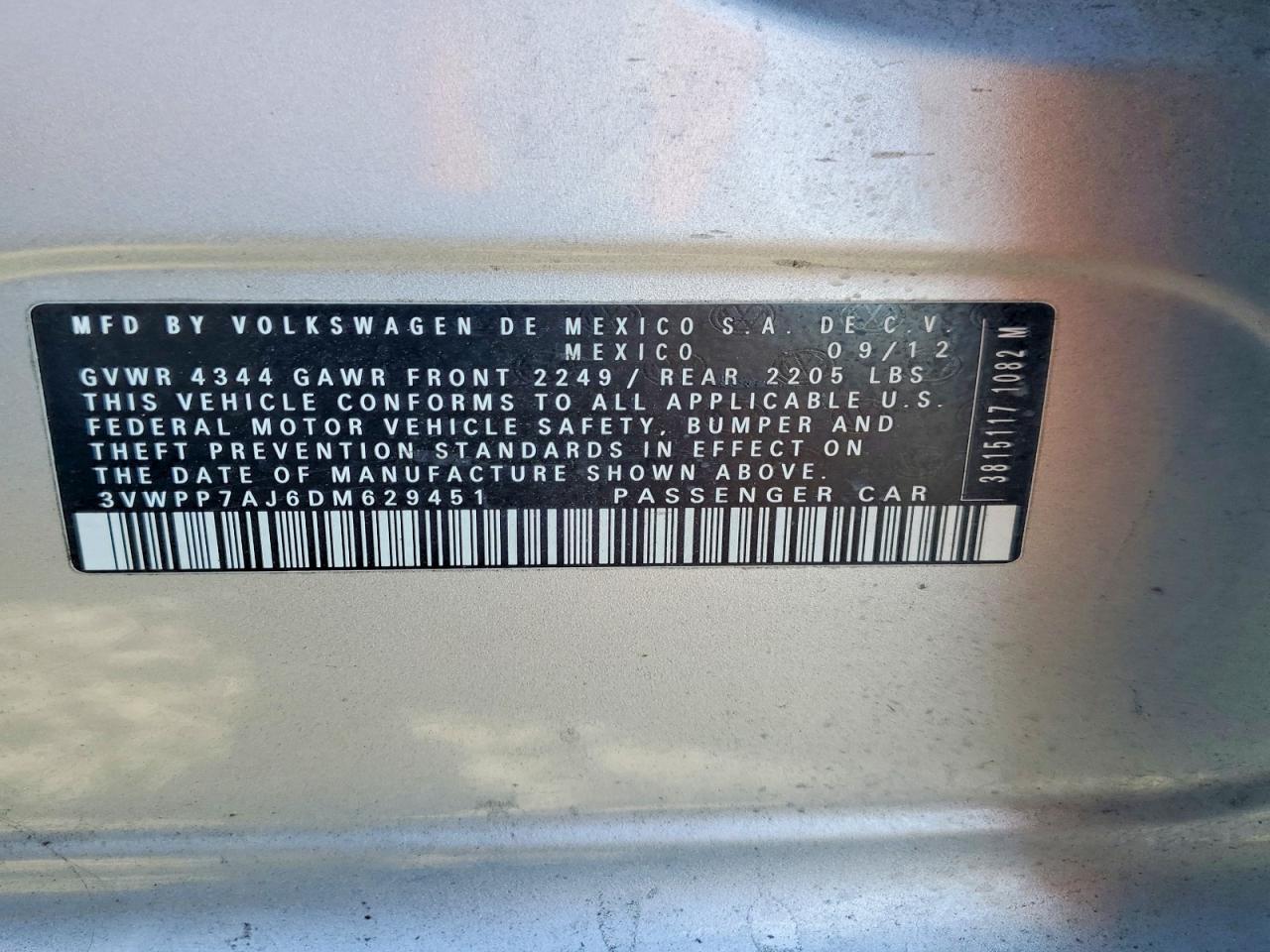 2013 Volkswagen Jetta S Серебряный vin: 3VWPP7AJ6DM629451