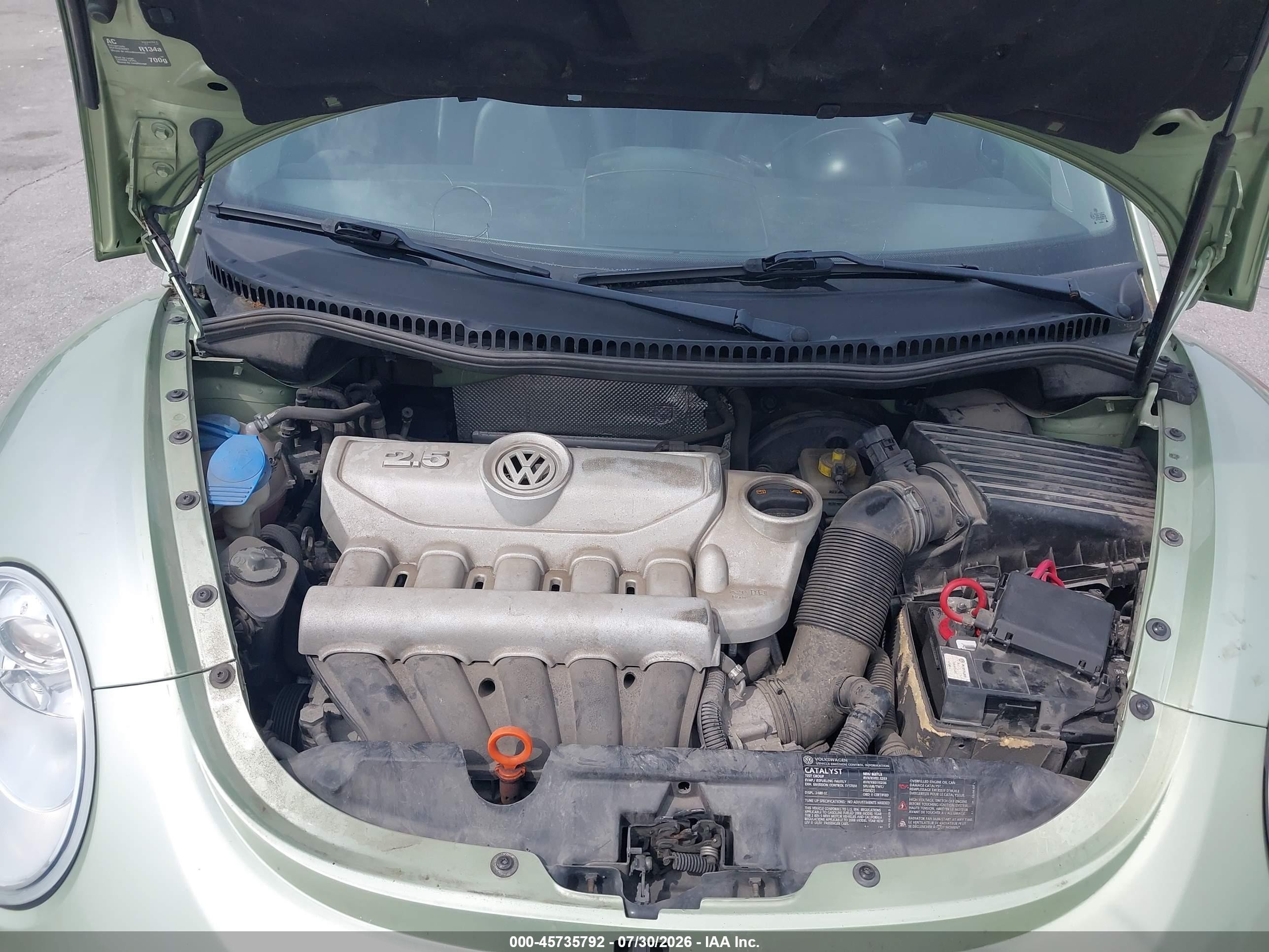 2008 Volkswagen New Beetle S Green vin: 3VWPW31C08M514055