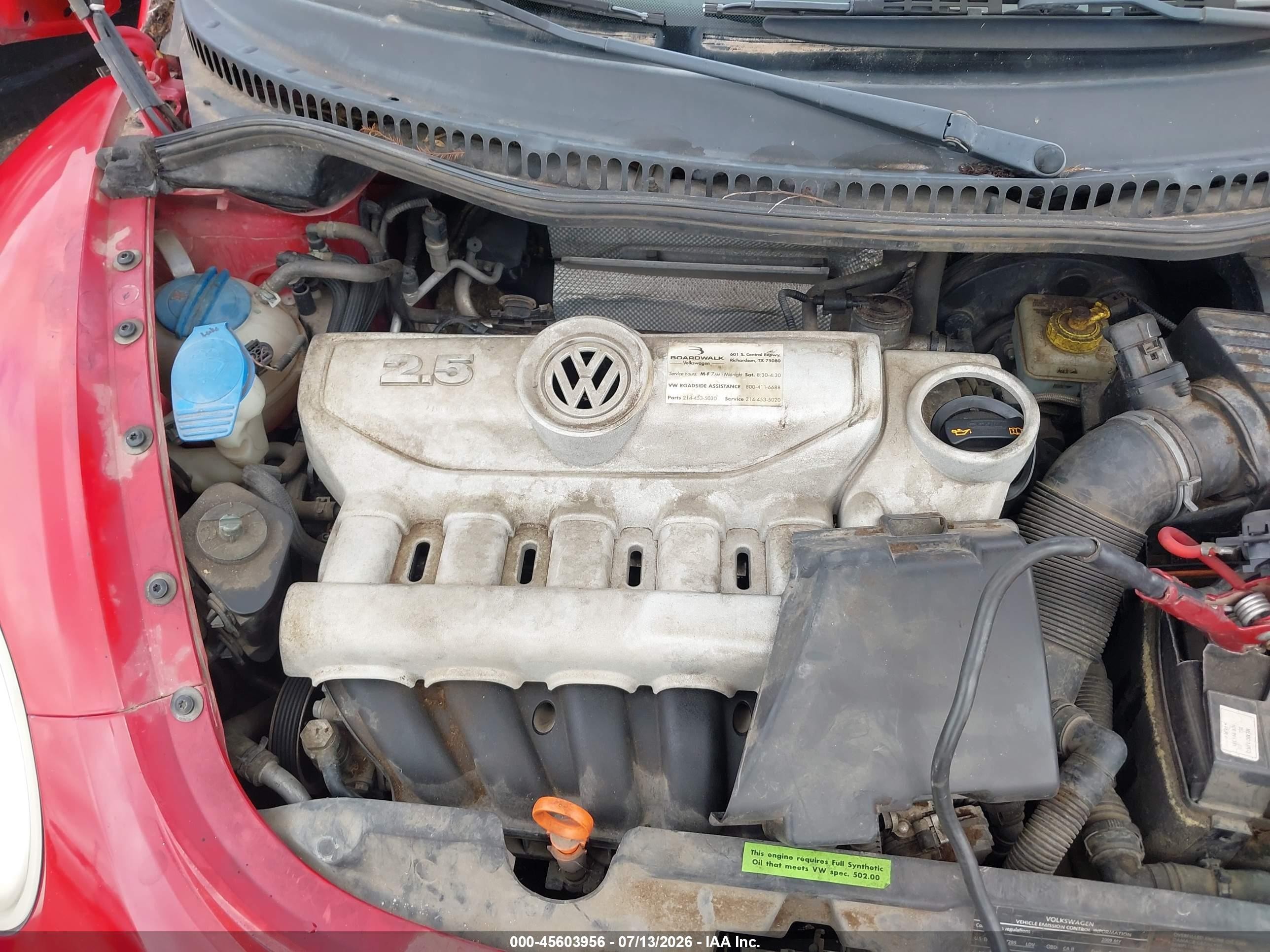 2009 Volkswagen New Beetle 2.5l Красный vin: 3VWPW31C39M515041