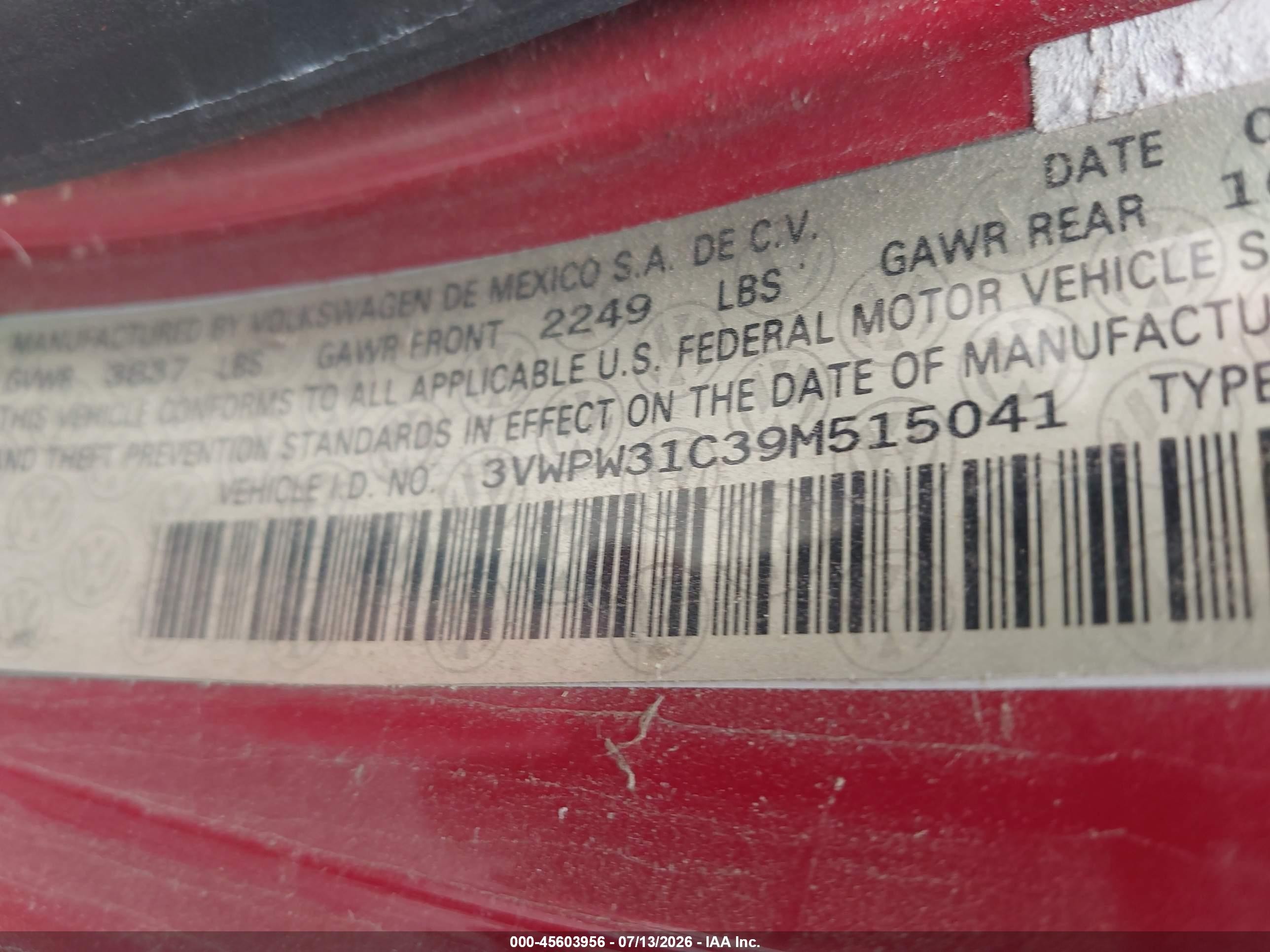 2009 Volkswagen New Beetle 2.5l Красный vin: 3VWPW31C39M515041