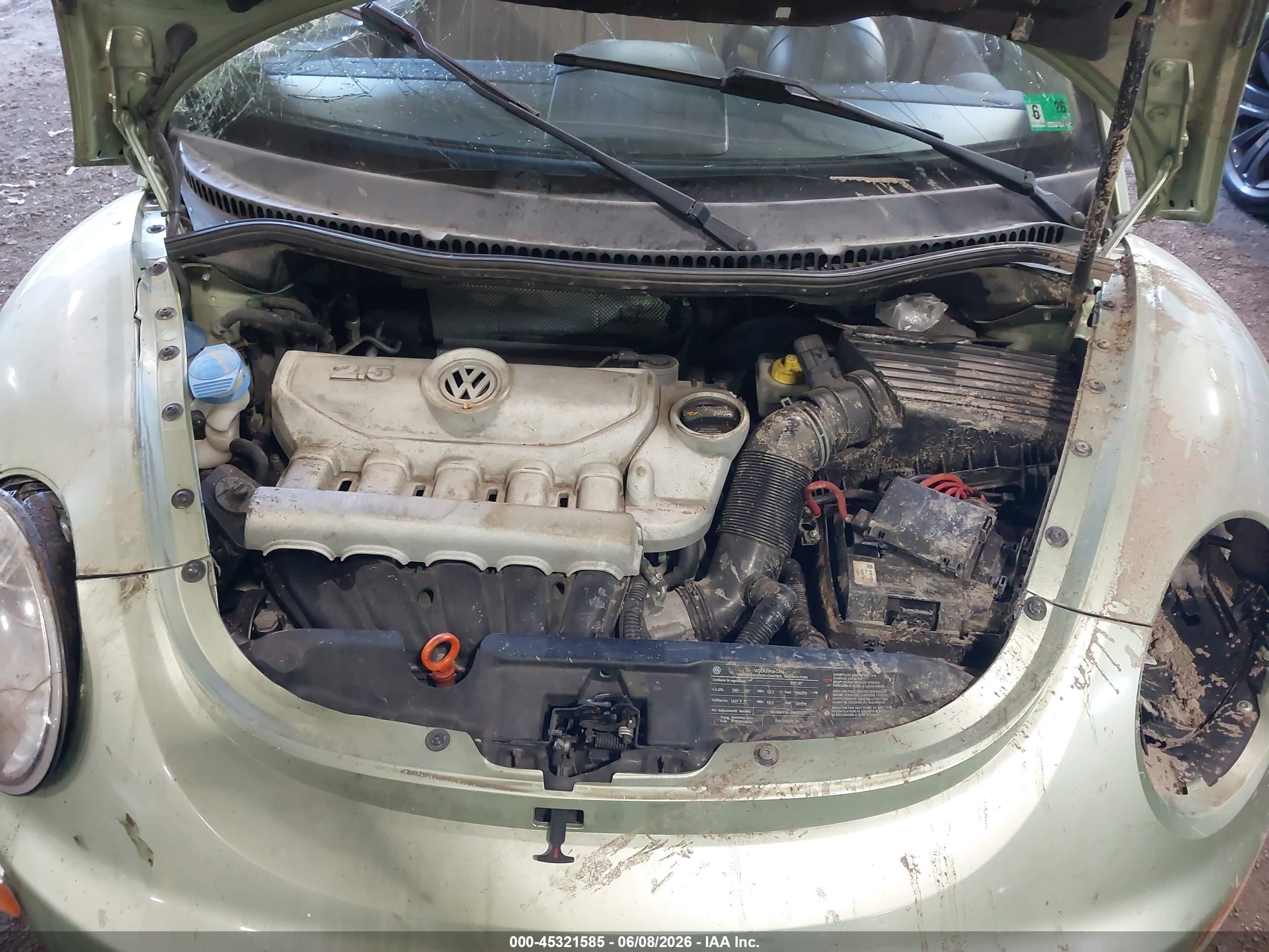 2009 Volkswagen New Beetle 2.5l Green vin: 3VWPW31C49M503853