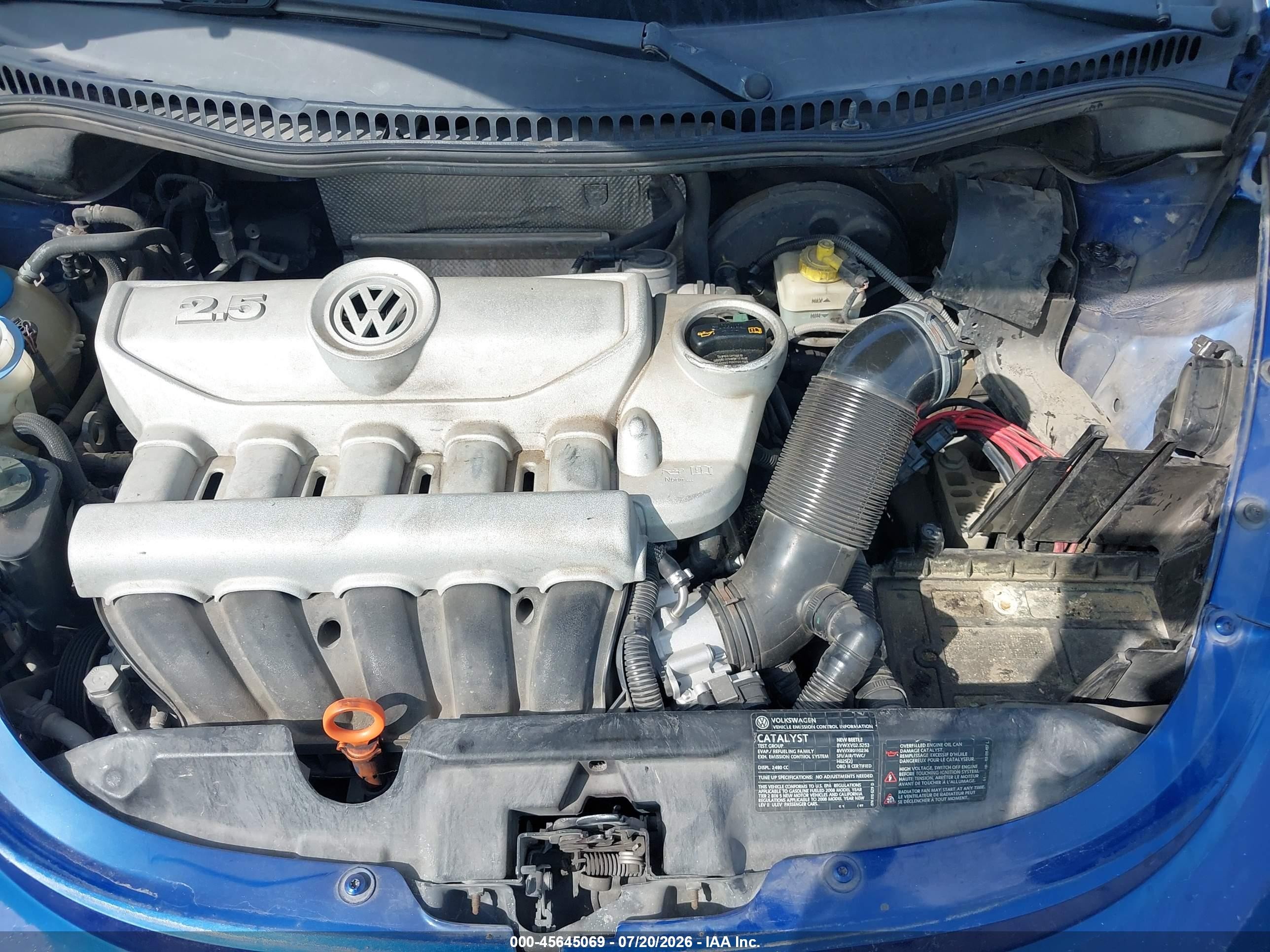 2008 Volkswagen New Beetle S Blue vin: 3VWPW31C78M513906