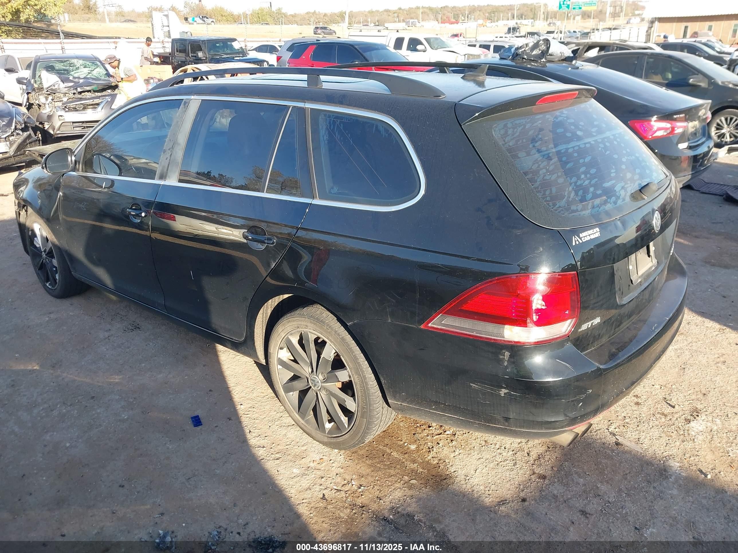 2013 Volkswagen Jetta Sportwagen 2.5l Se Black vin: 3VWPX7AJ5DM684103