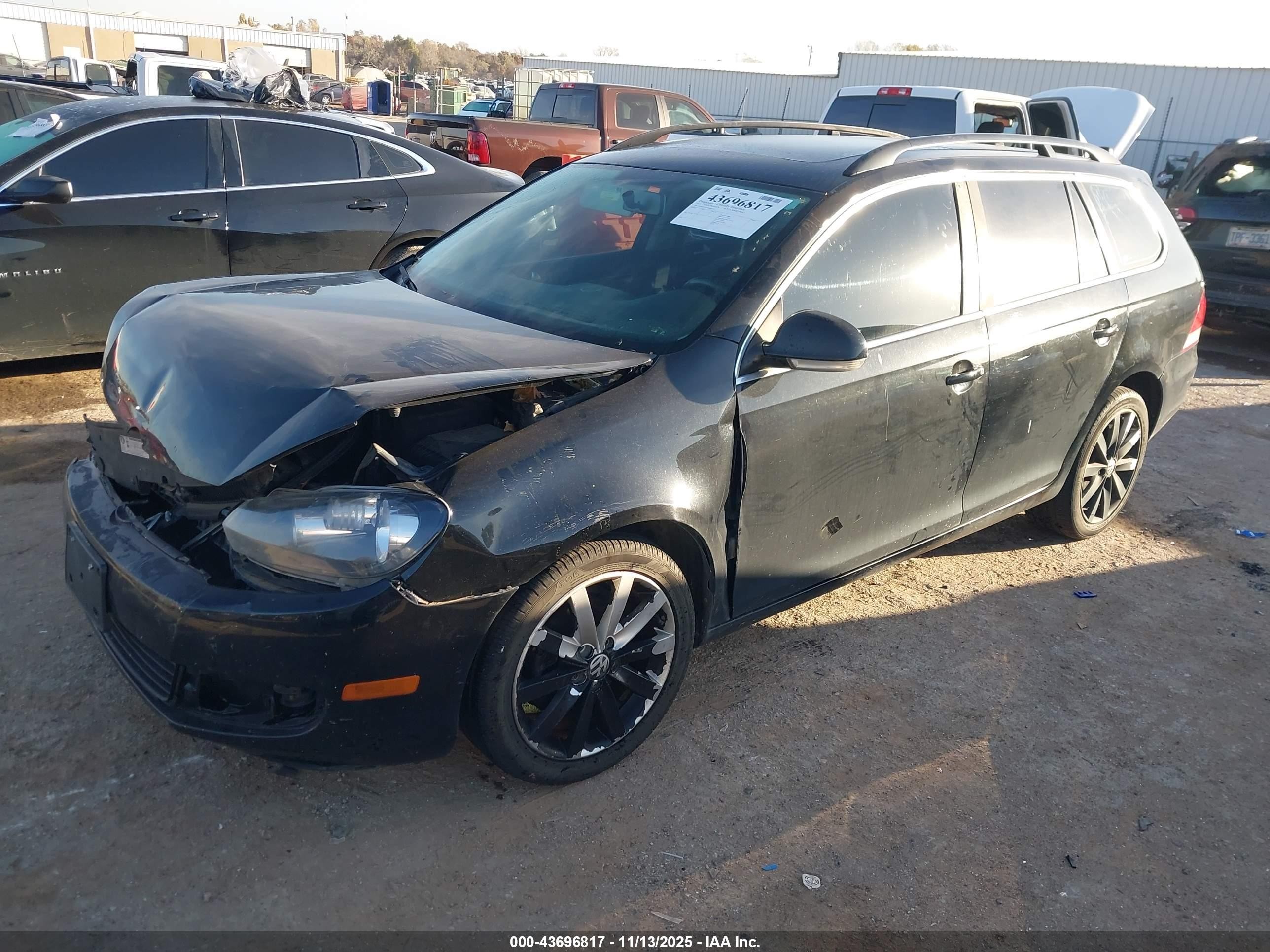 2013 Volkswagen Jetta Sportwagen 2.5l Se Black vin: 3VWPX7AJ5DM684103