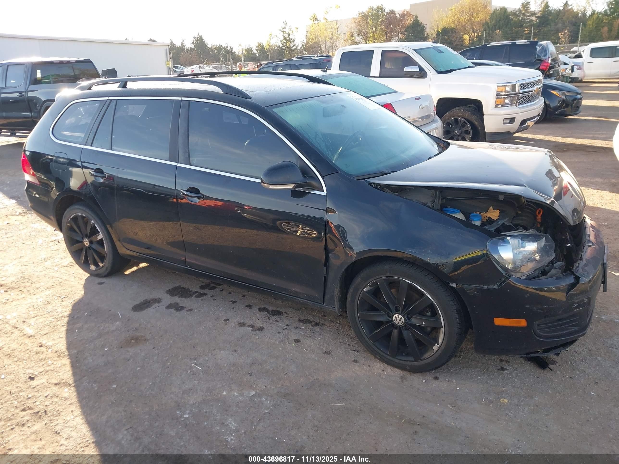 2013 Volkswagen Jetta Sportwagen 2.5l Se Black vin: 3VWPX7AJ5DM684103