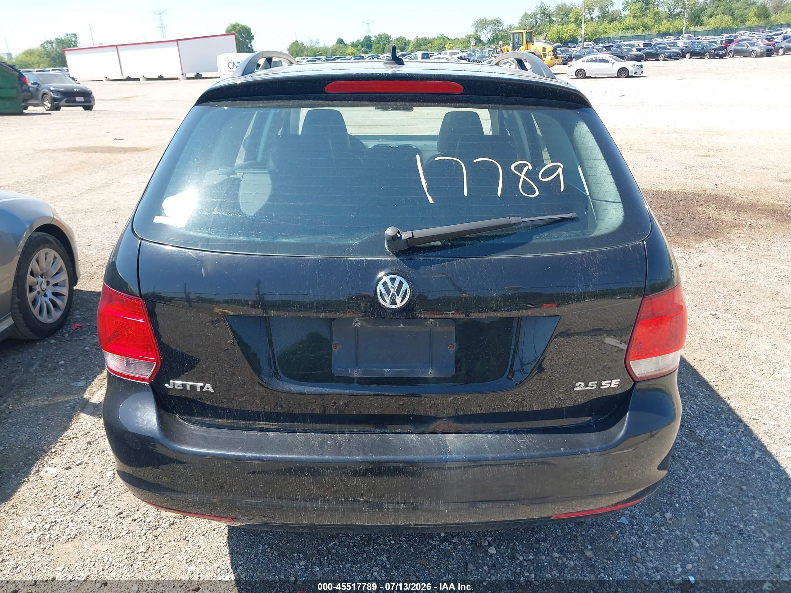 2011 Volkswagen Jetta Sportwagen 2.5l Se Black vin: 3VWPX7AJ9BM635063