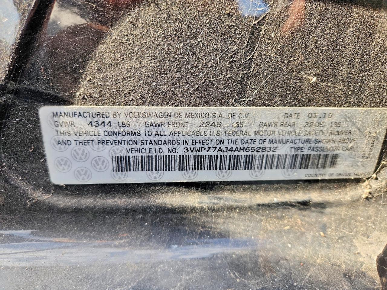 2010 Volkswagen Jetta Se Черный vin: 3VWPZ7AJ4AM652832
