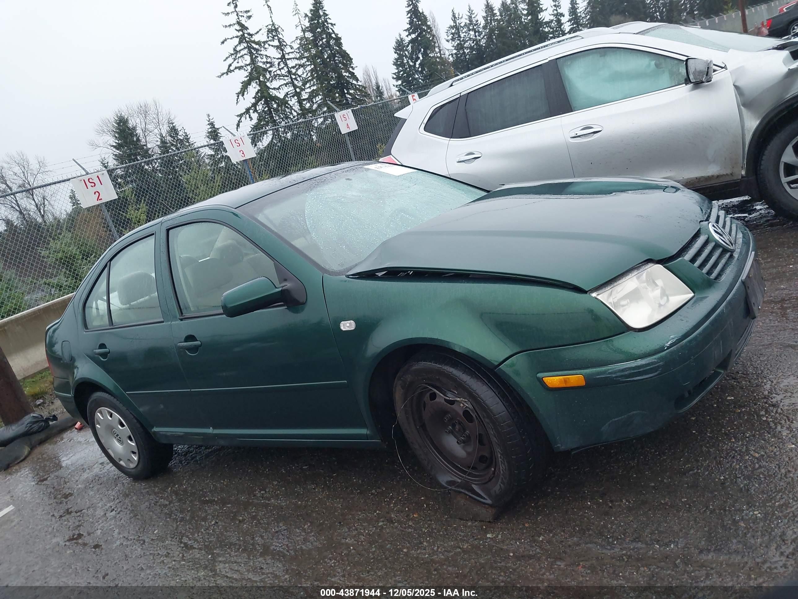 1999 Volkswagen Jetta Gl Green vin: 3VWRA29M9XM090601