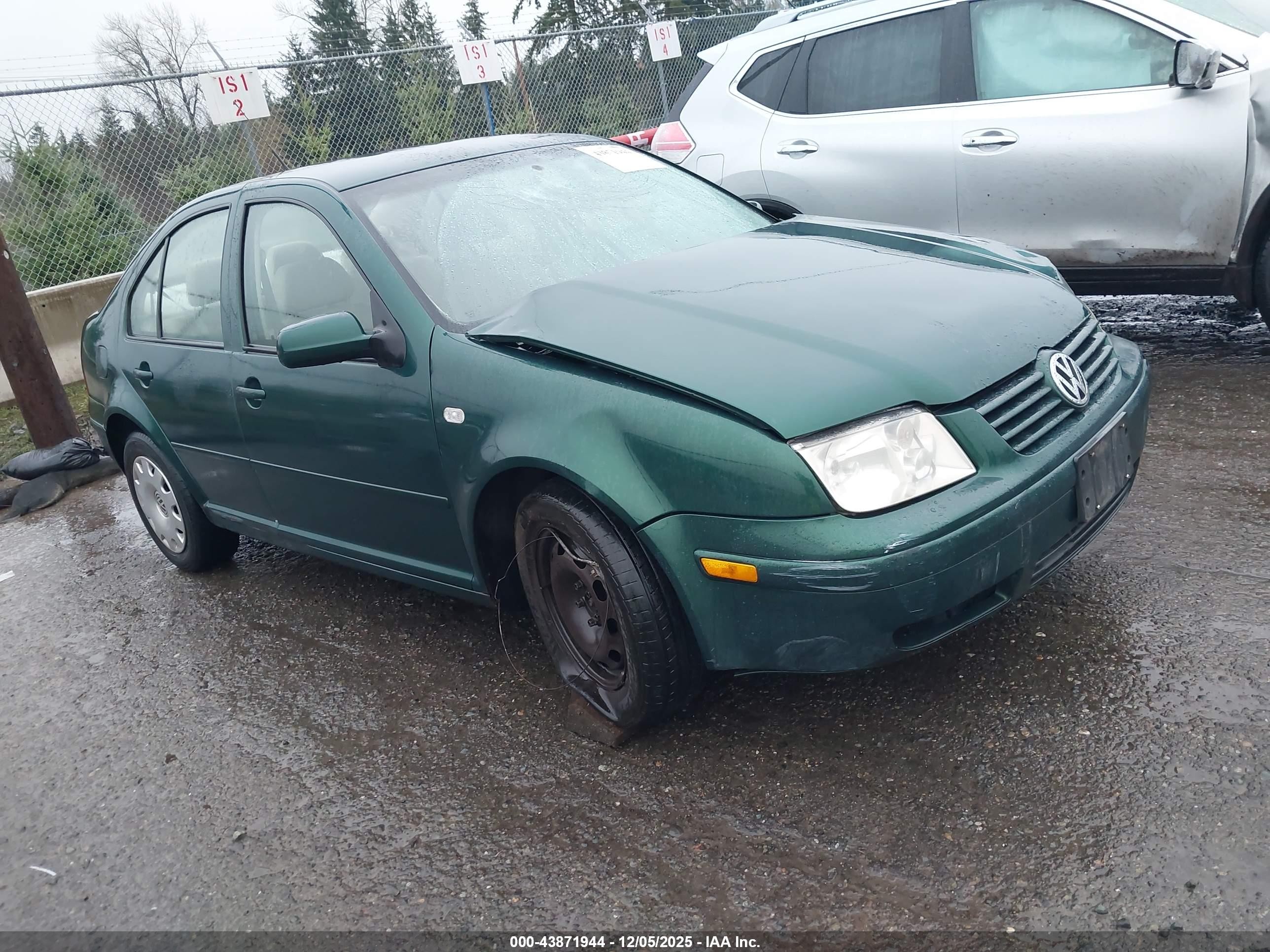 1999 Volkswagen Jetta Gl Green vin: 3VWRA29M9XM090601