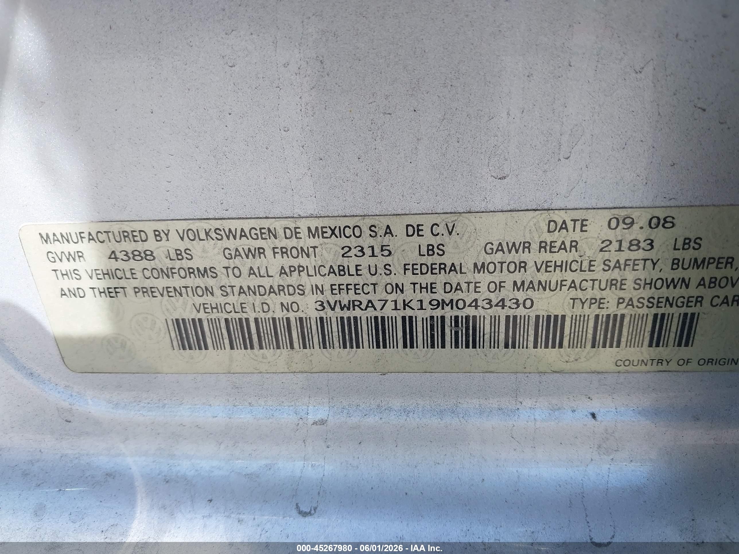2009 Volkswagen Jetta Wolfsburg Edition Silver vin: 3VWRA71K19M043430