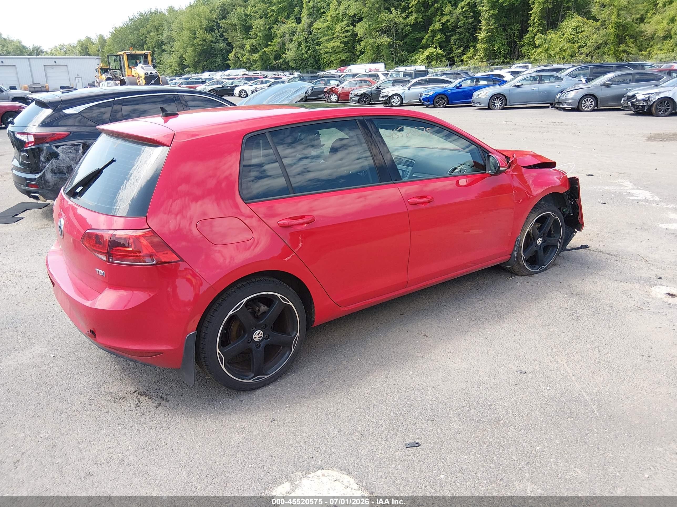 2015 Volkswagen Golf Tdi Se 4-door Red vin: 3VWRA7AU3FM028828