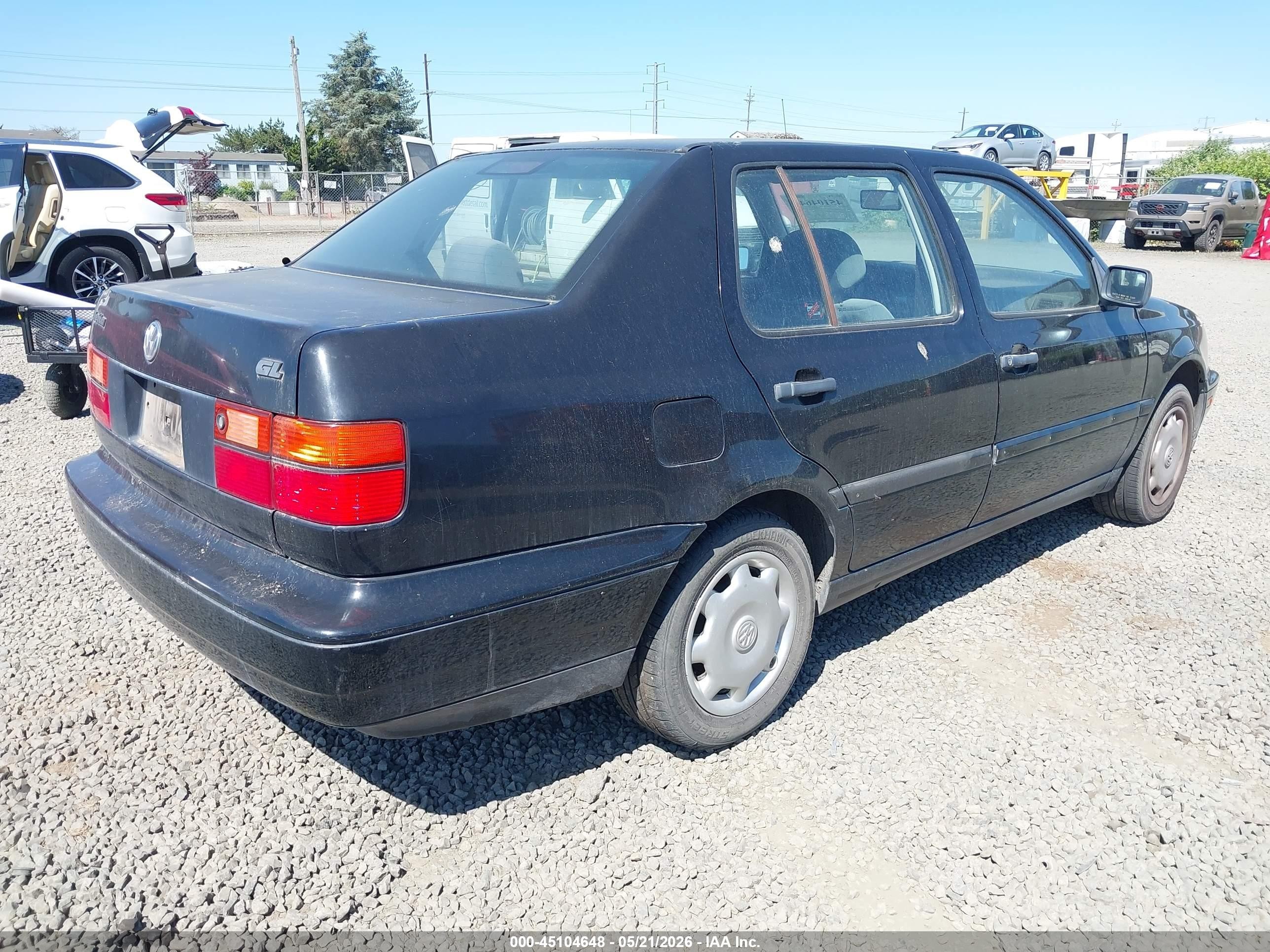 1997 Volkswagen Jetta Gl Black vin: 3VWRA81H7VM012722