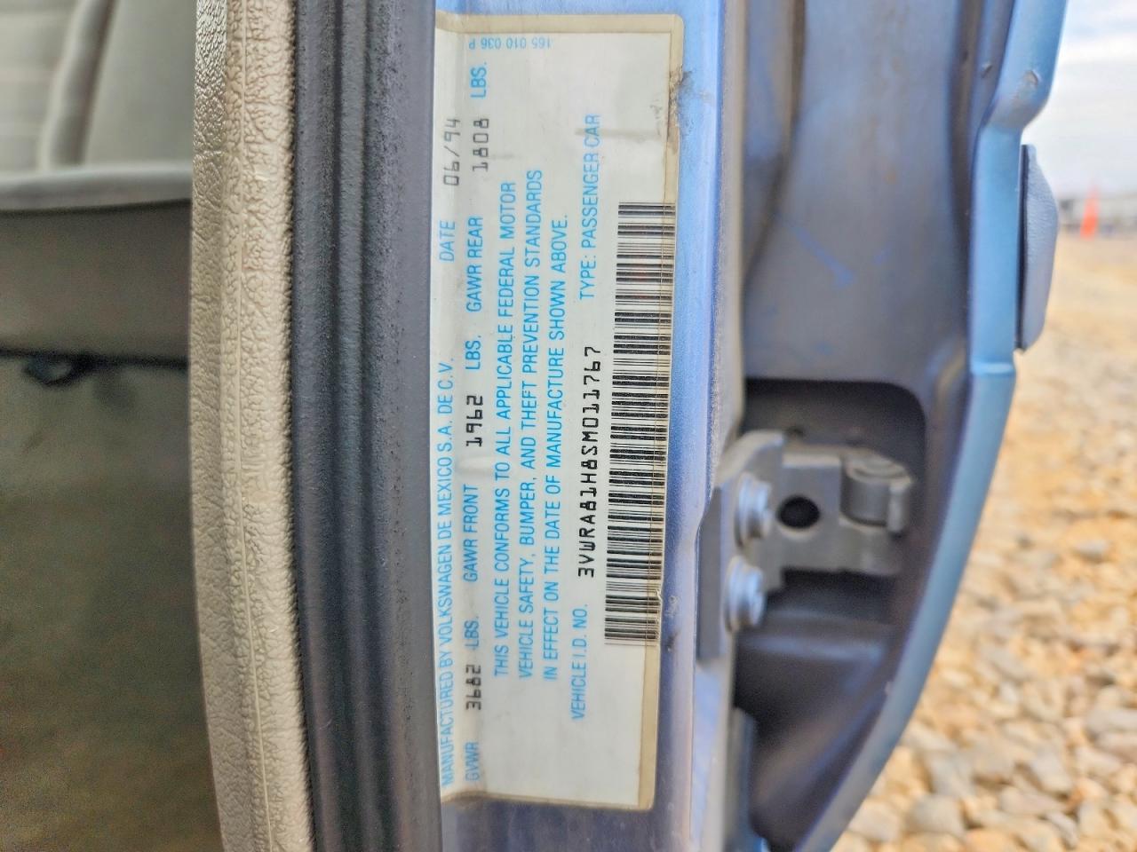 1995 Volkswagen Jetta Iii Gl Blue vin: 3VWRA81H8SM011767
