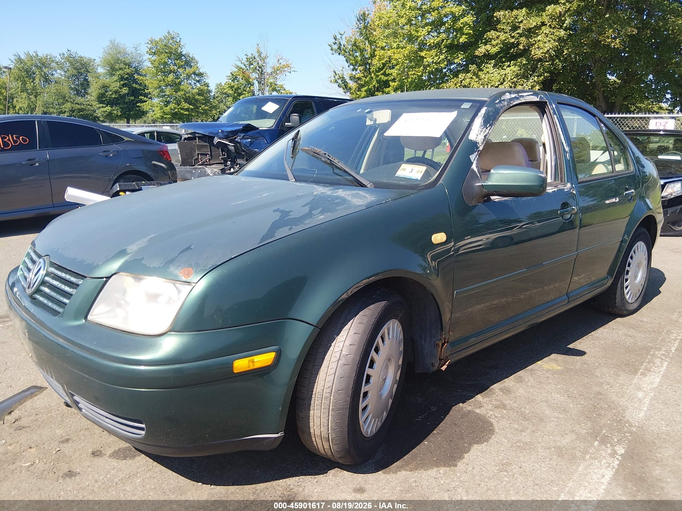 2000 Volkswagen Jetta Gl Green vin: 3VWRC29M0YM083788