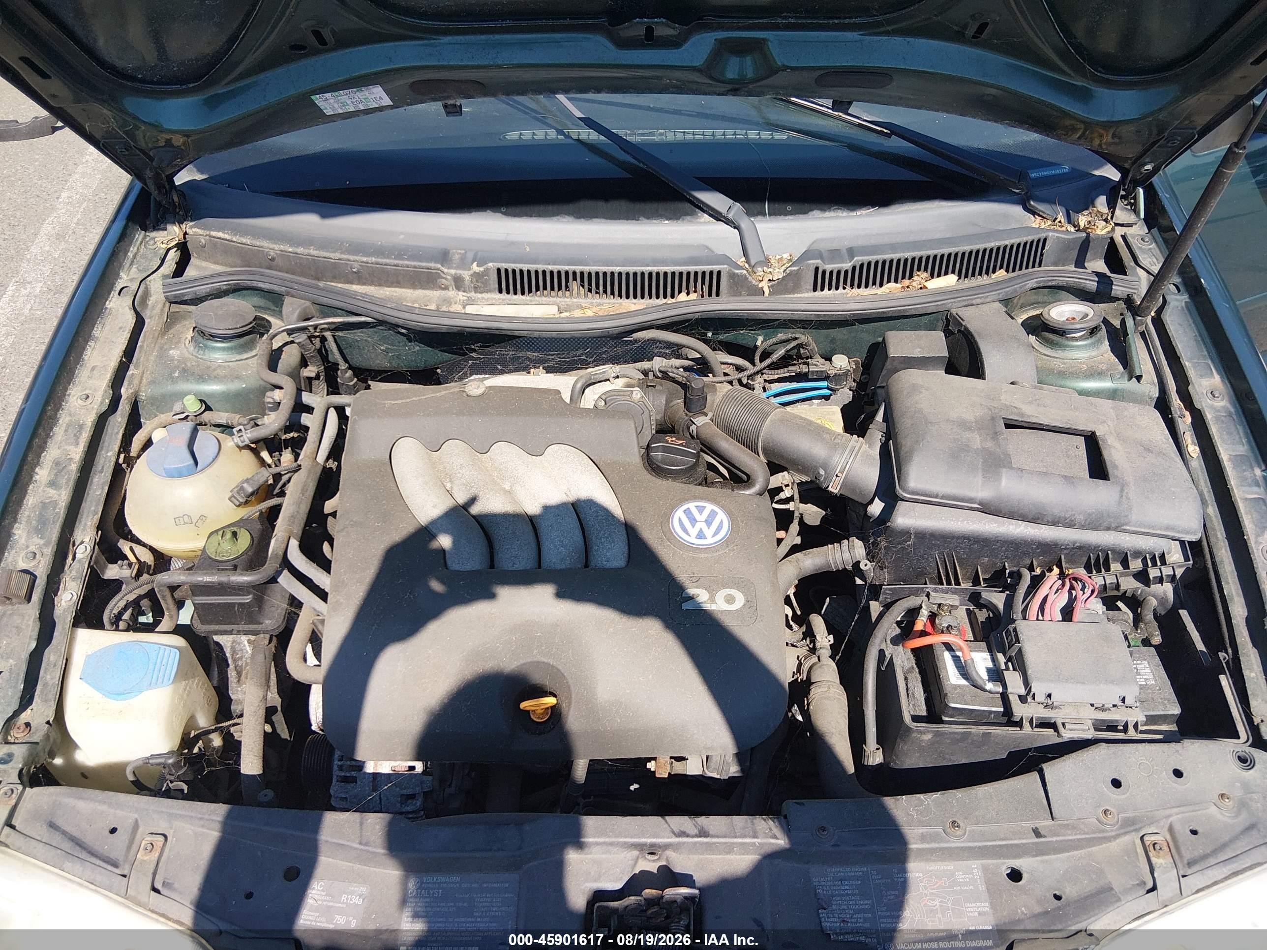 2000 Volkswagen Jetta Gl Green vin: 3VWRC29M0YM083788