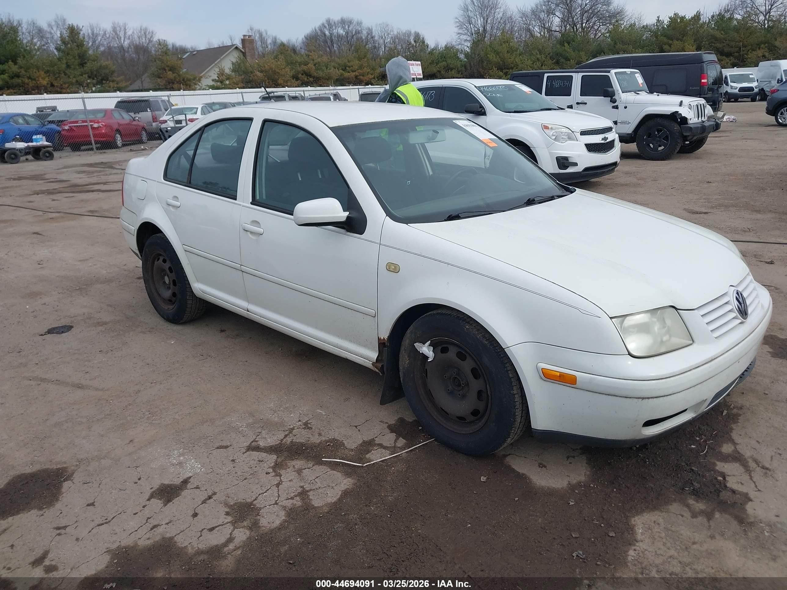 1999 Volkswagen Jetta Gl White vin: 3VWRC29M1XM113718