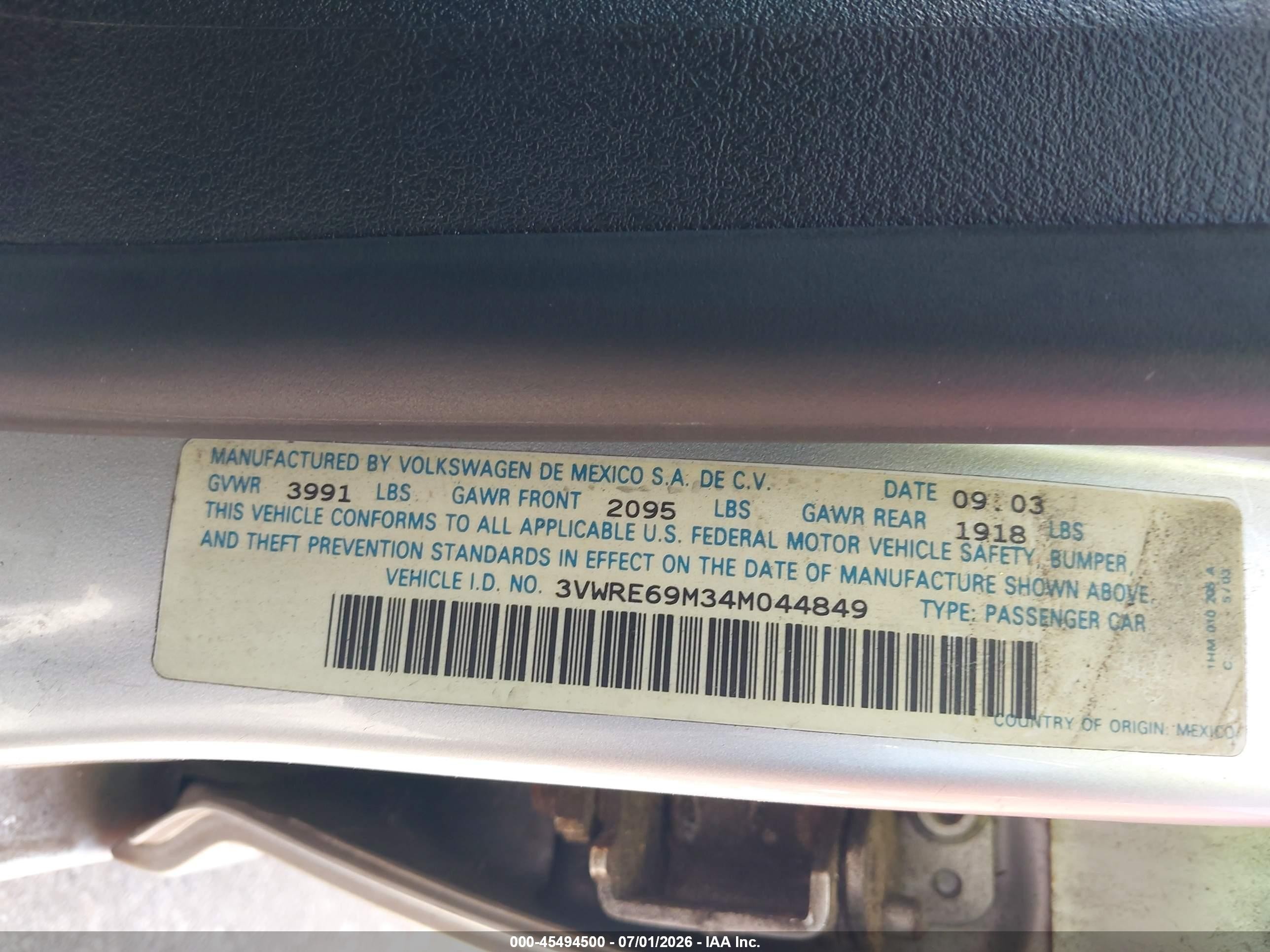 2004 Volkswagen Jetta Gl 1.8t Silver vin: 3VWRE69M34M044849