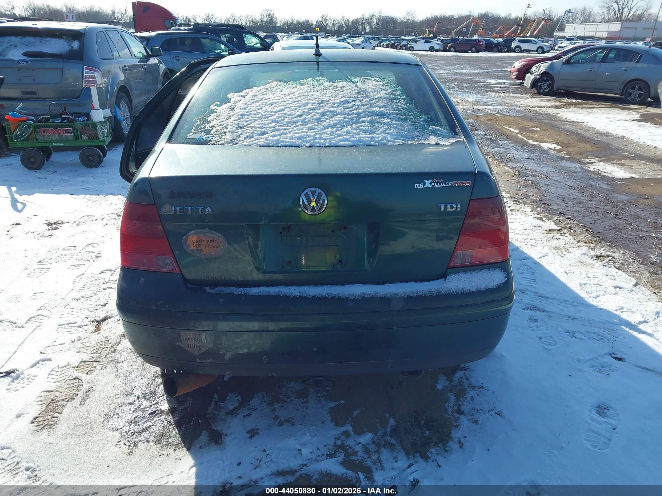 2000 Volkswagen Jetta Gl Tdi Green vin: 3VWRF29M4YM025755