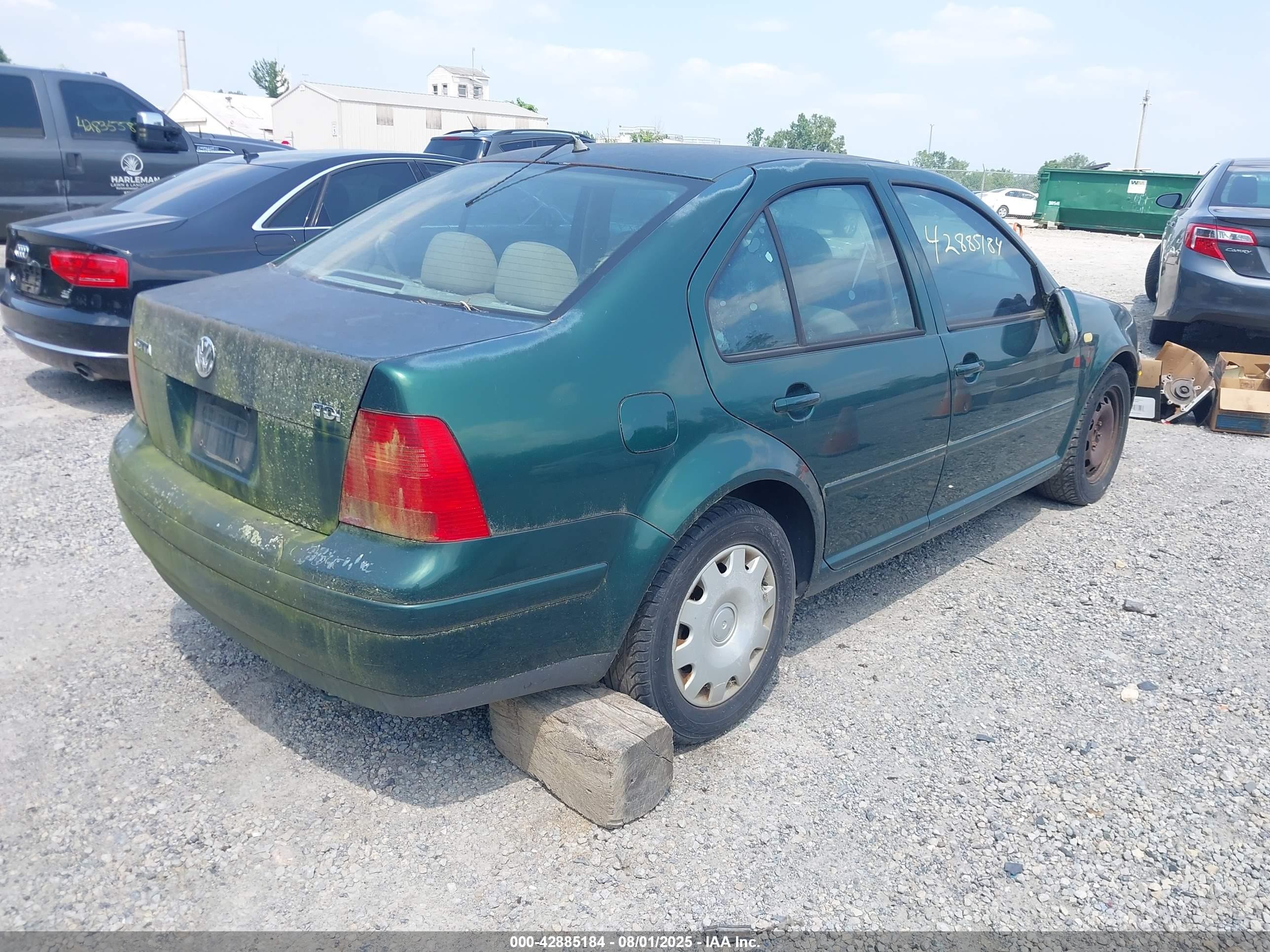 1999 Volkswagen Jetta Gl Tdi Зеленый vin: 3VWRF29M6XM062675